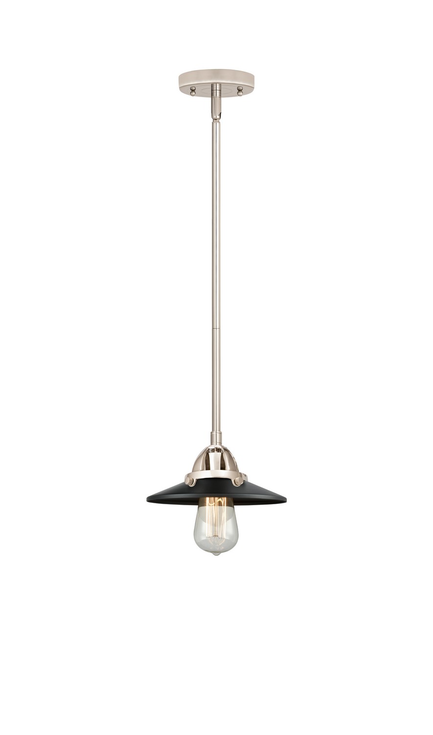 LED Mini Pendant by Innovations - Nouveau 2 Collection, Polished Nickel Finish - 288-1S-PN-M6-BK-LED