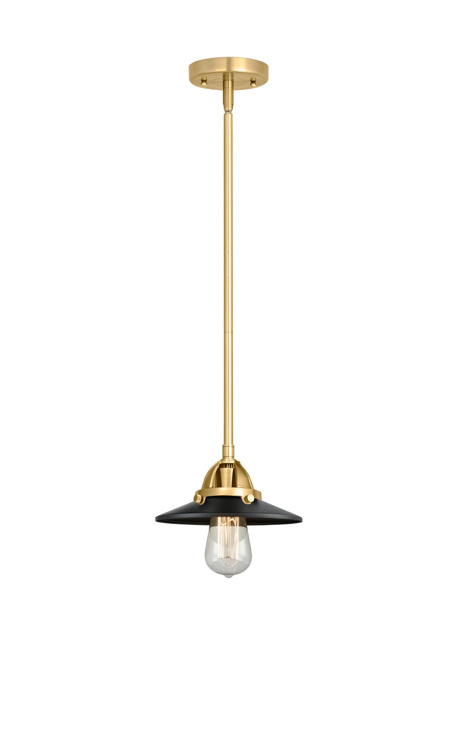 LED Mini Pendant by Innovations - Nouveau 2 Collection, Satin Gold Finish - 288-1S-SG-M6-BK-LED