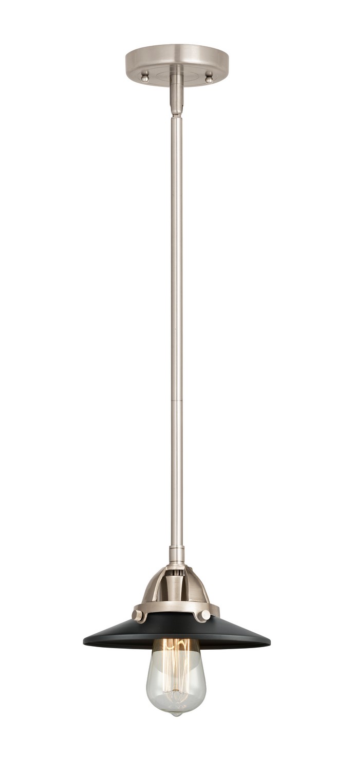 One Light Mini Pendant by Innovations - Nouveau 2 Collection, Brushed Satin Nickel Finish - 288-1S-SN-M6-BK