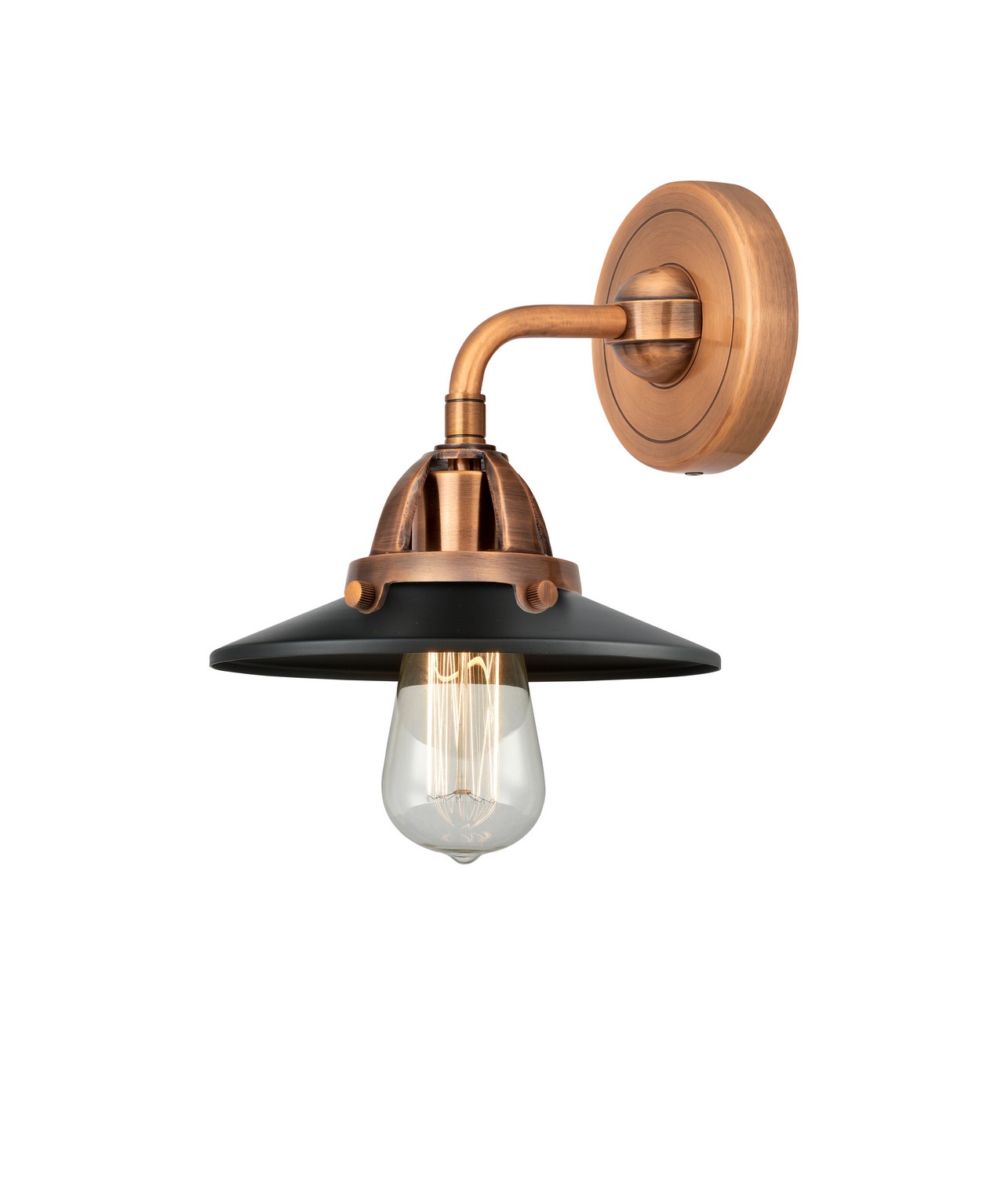 One Light Wall Sconce by Innovations - Nouveau 2 Collection, Antique Copper Finish - 288-1W-AC-M6-BK