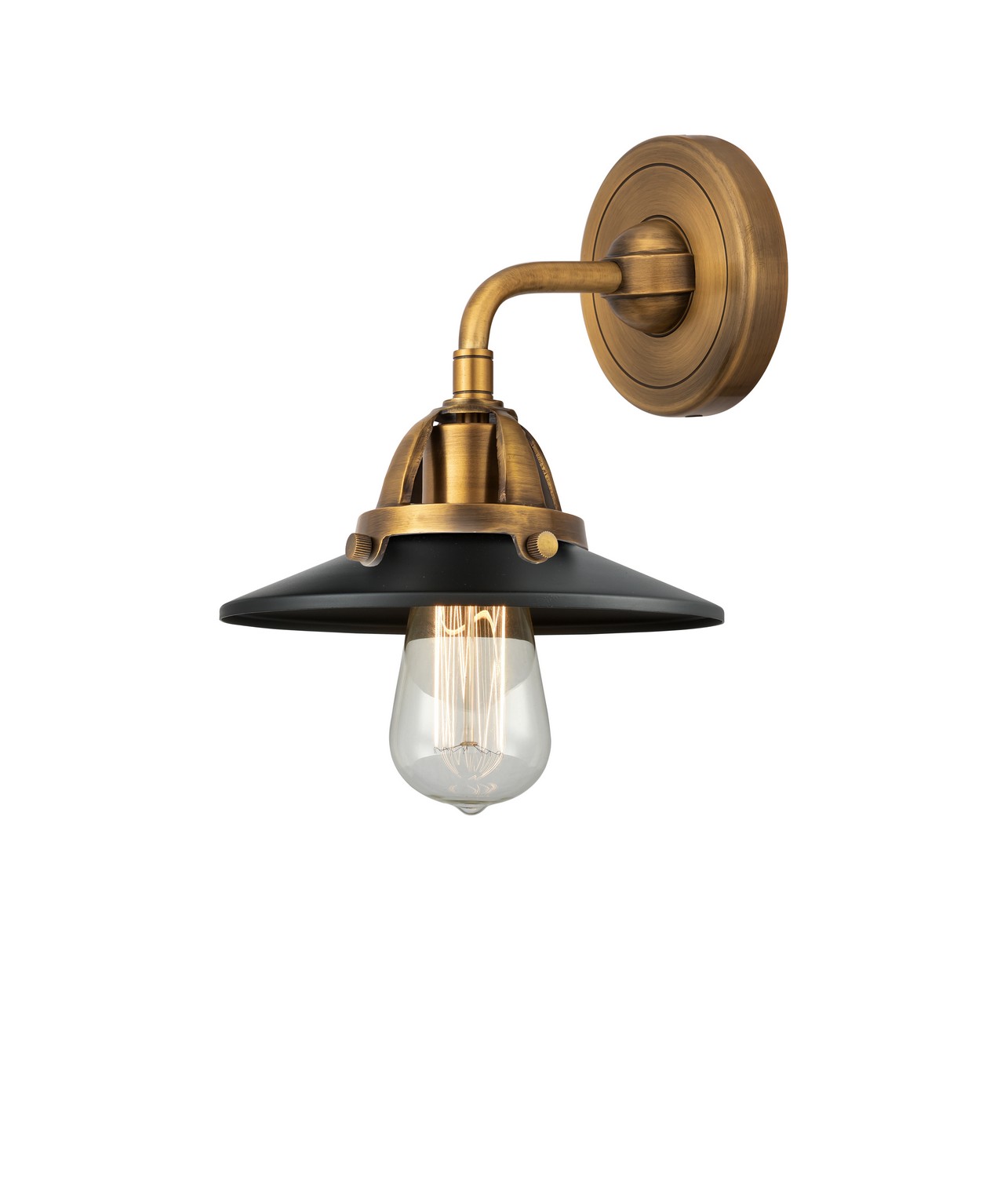 LED Wall Sconce by Innovations - Nouveau 2 Collection, Brushed Brass Finish - 288-1W-BB-M6-BK-LED