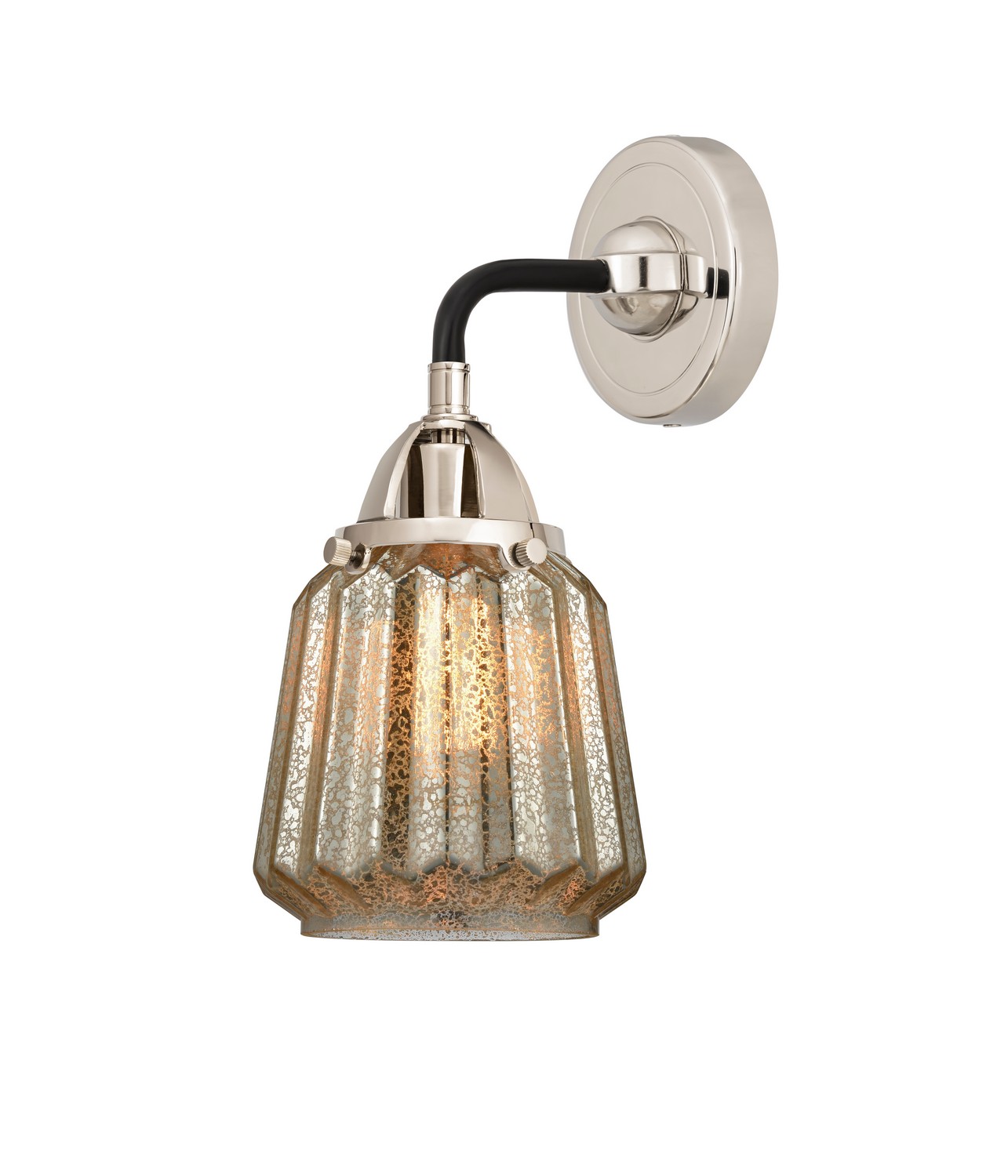 LED Wall Sconce by Innovations - Nouveau 2 Collection, Black Polished Nickel Finish - 288-1W-BPN-G146-LED