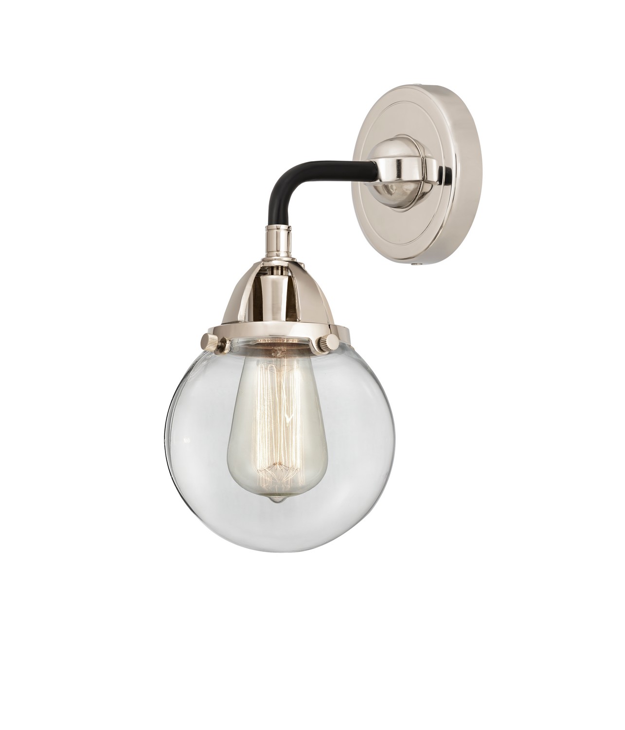 LED Wall Sconce by Innovations - Nouveau 2 Collection, Black Polished Nickel Finish - 288-1W-BPN-G202-6-LED