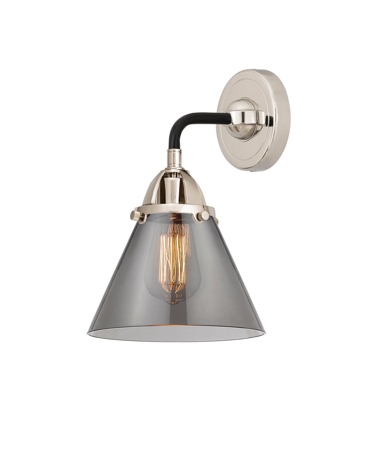 LED Wall Sconce by Innovations - Nouveau 2 Collection, Black Polished Nickel Finish - 288-1W-BPN-G43-LED