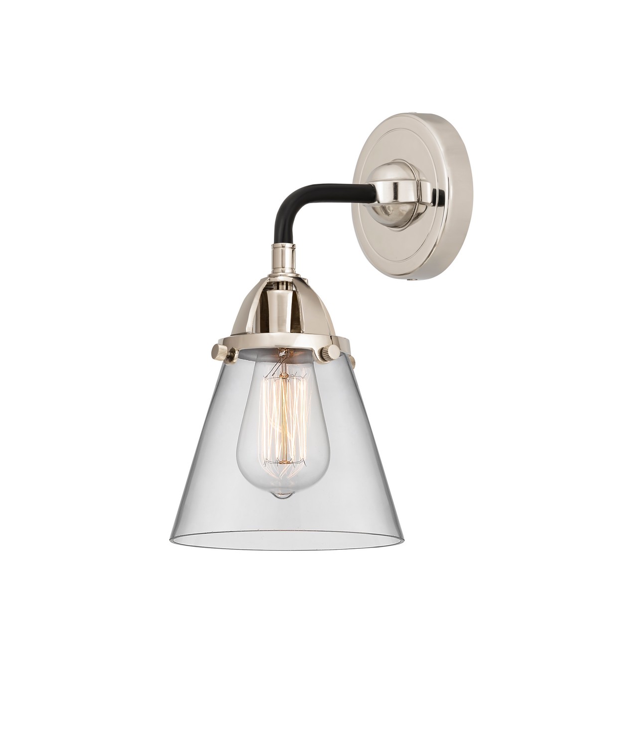 LED Wall Sconce by Innovations - Nouveau 2 Collection, Black Polished Nickel Finish - 288-1W-BPN-G62-LED