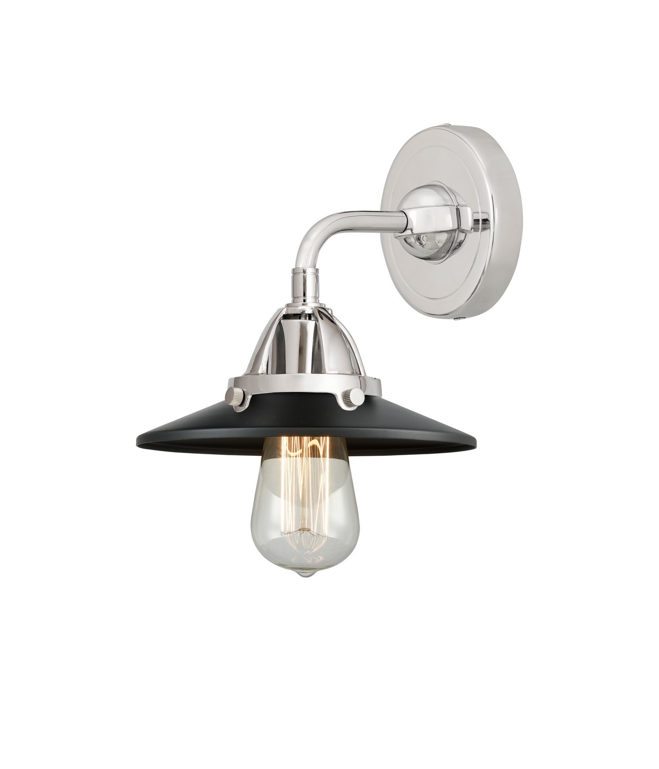 One Light Wall Sconce by Innovations - Nouveau 2 Collection, Polished Chrome Finish - 288-1W-PC-M6-BK