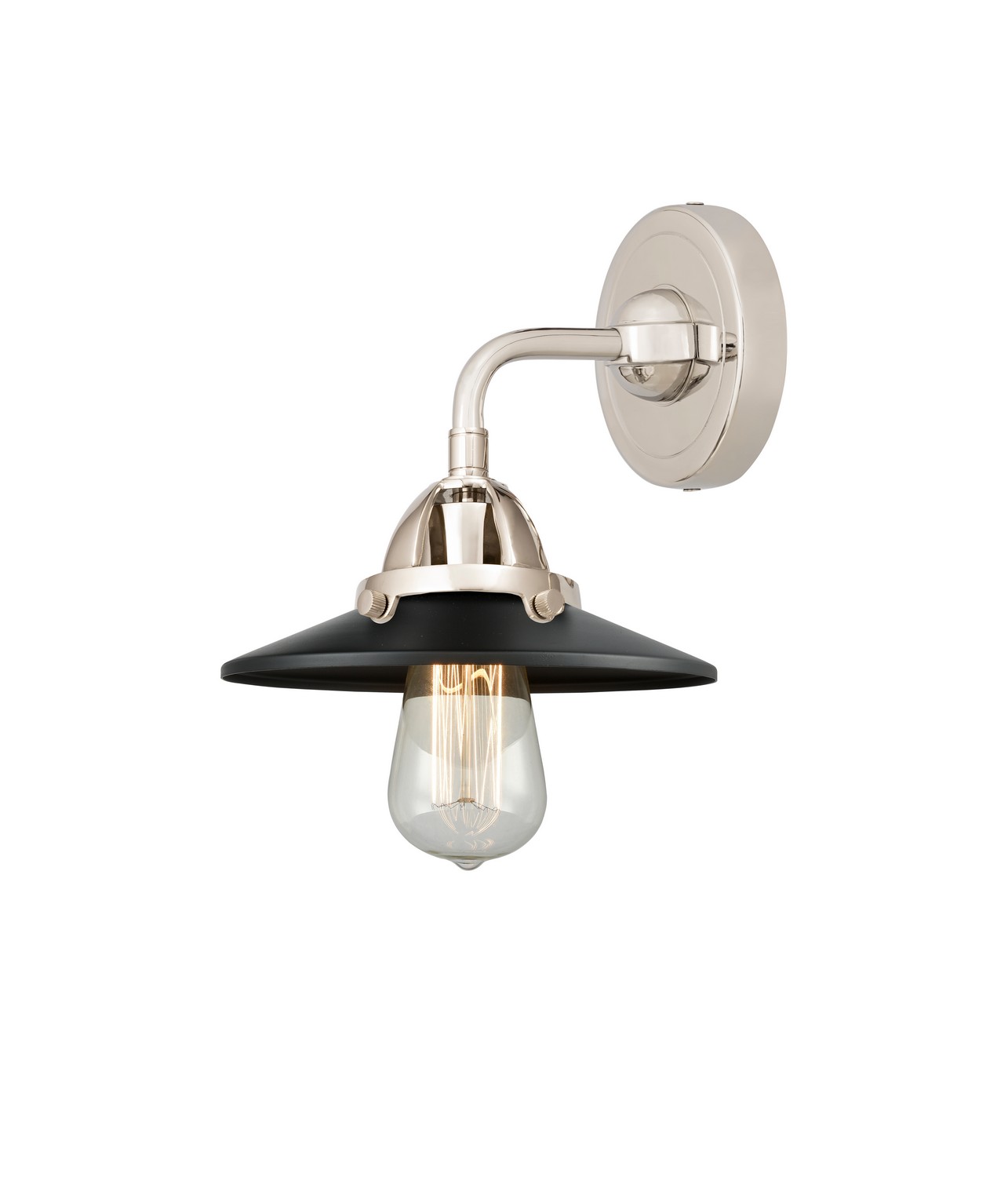 One Light Wall Sconce by Innovations - Nouveau 2 Collection, Polished Nickel Finish - 288-1W-PN-M6-BK