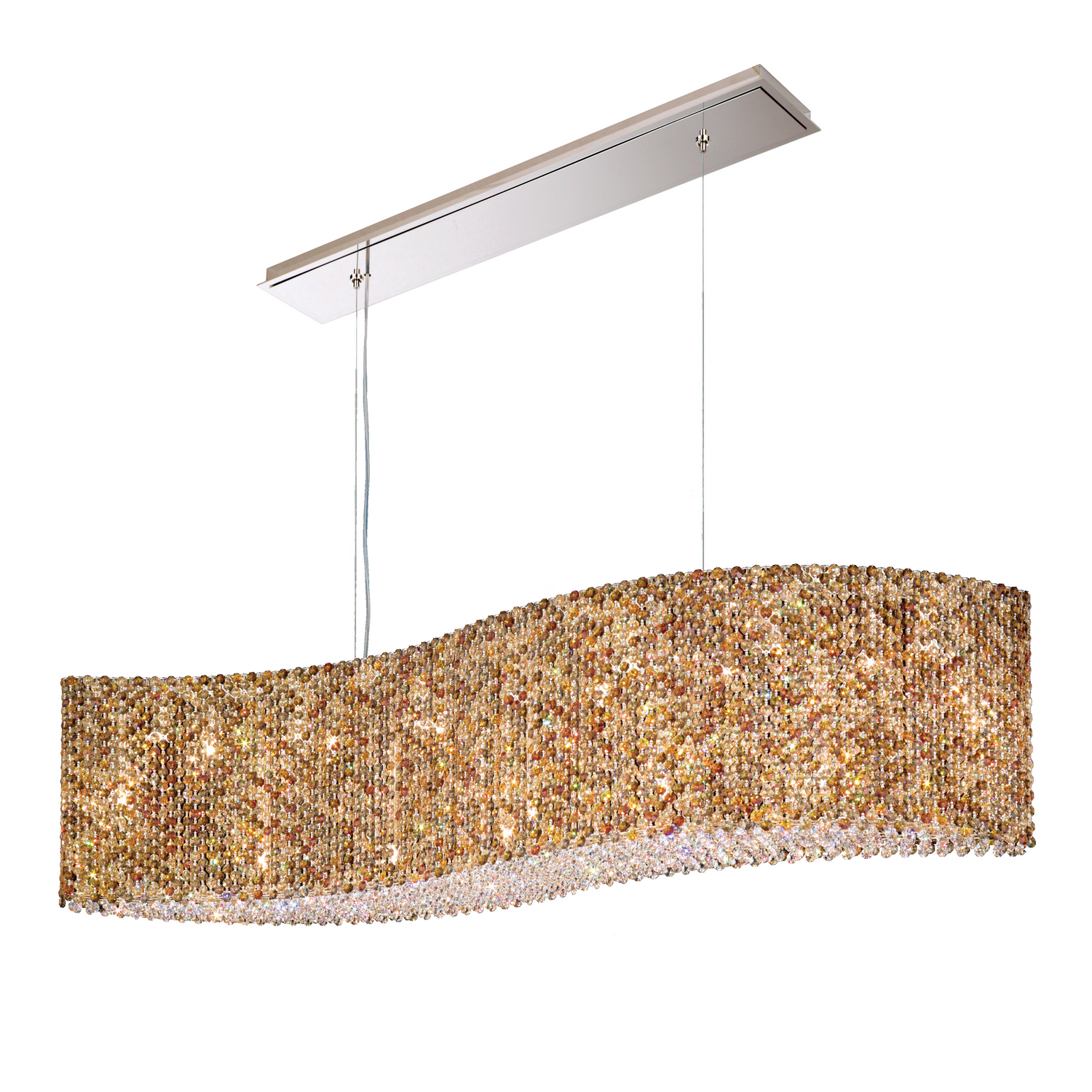 Schonbek RE4821S Refrax 21 Light 48 inch Stainless Steel Linear Pendant Ceiling Light in Swarovski, Geometrix