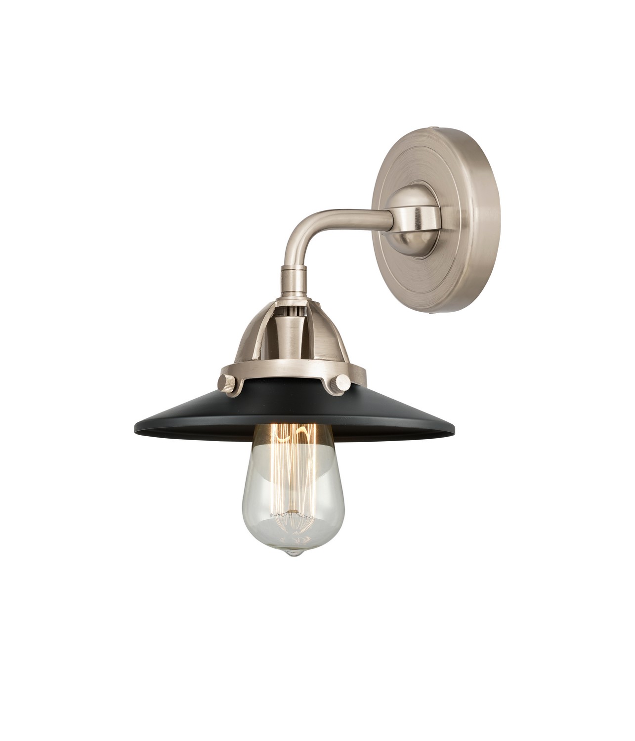 One Light Wall Sconce by Innovations - Nouveau 2 Collection, Brushed Satin Nickel Finish - 288-1W-SN-M6-BK