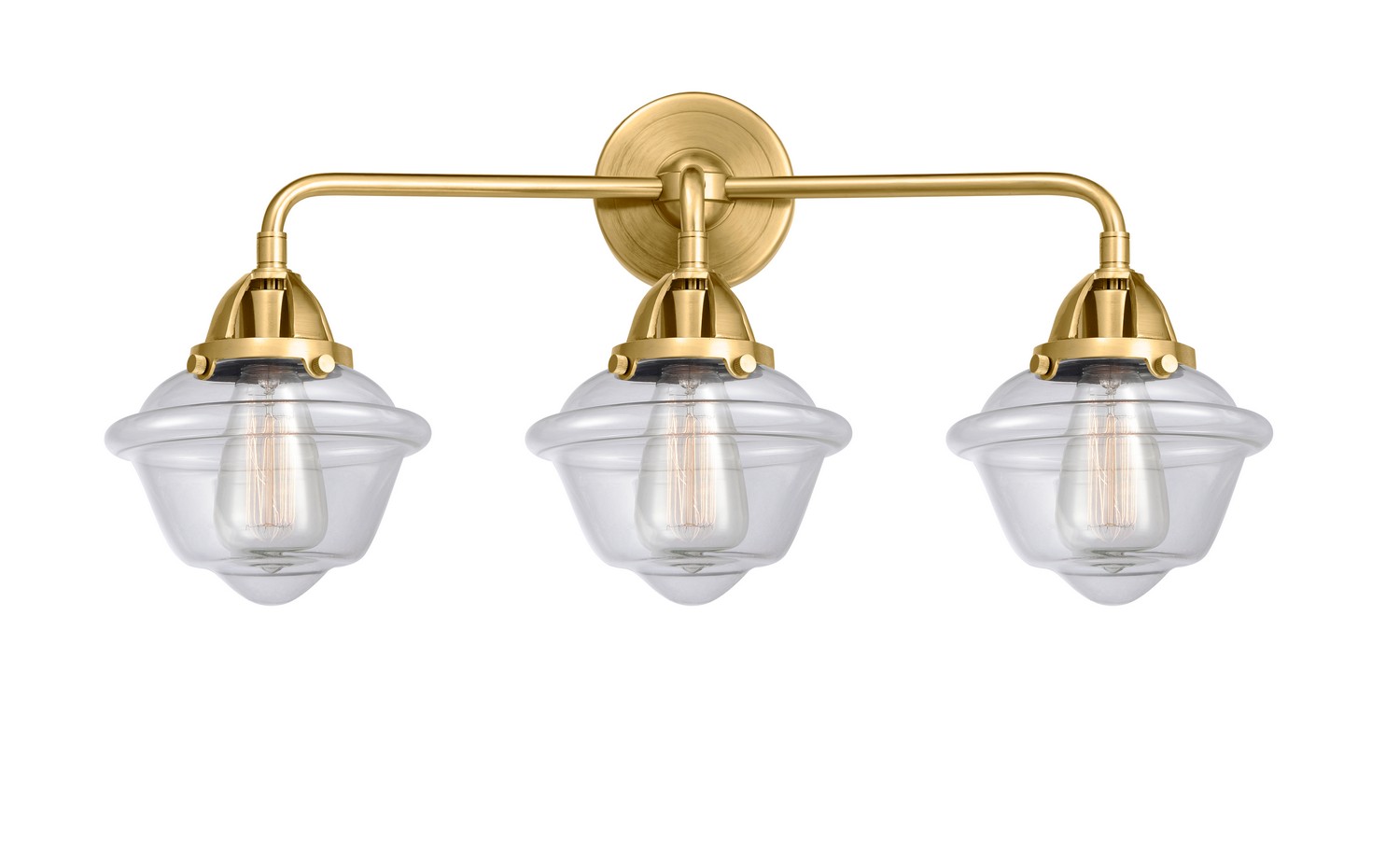 Three Light Bath Vanity by Innovations - Nouveau 2 Collection, Satin Gold Finish - 288-3W-SG-G532