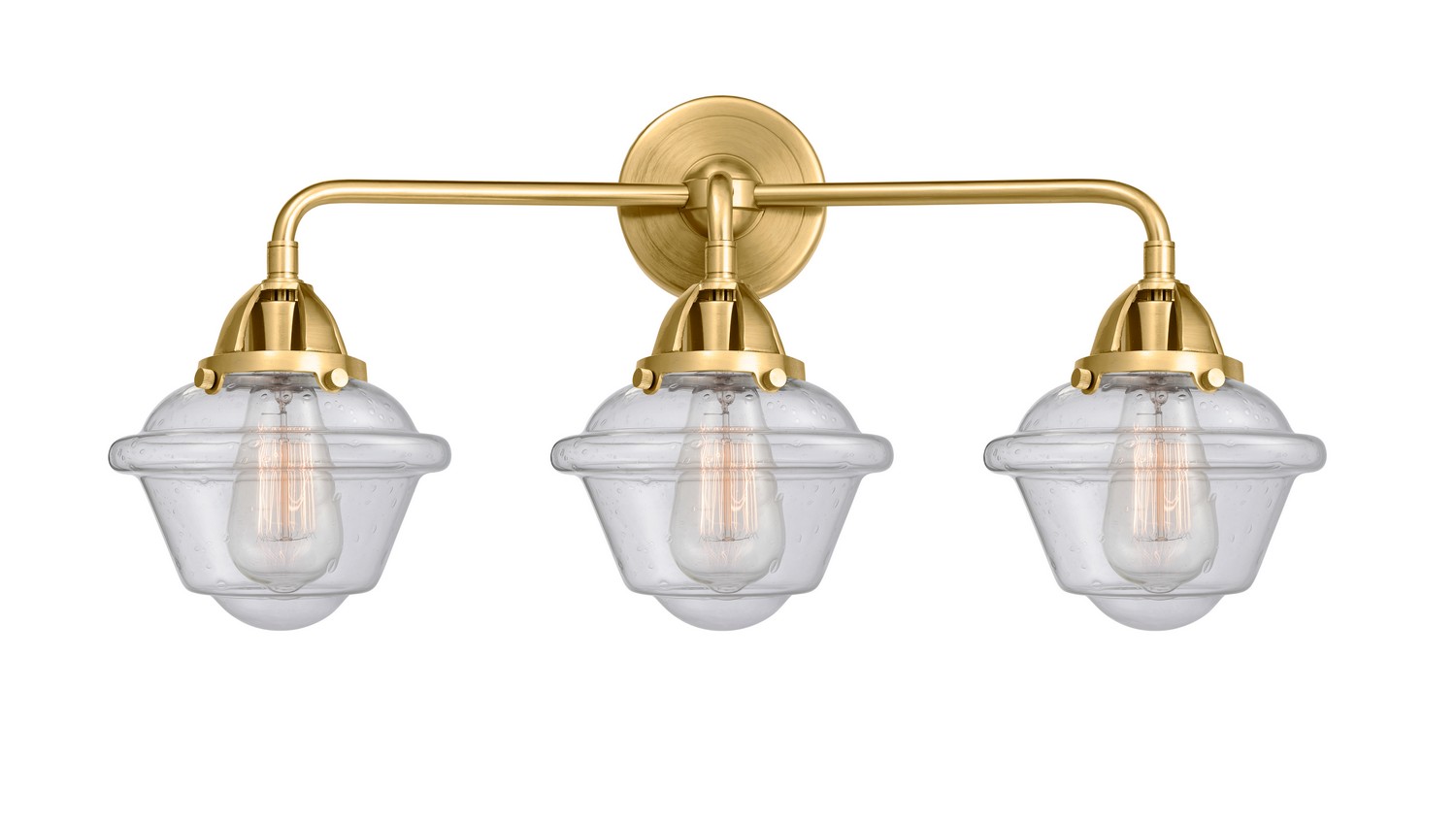 Three Light Bath Vanity by Innovations - Nouveau 2 Collection, Satin Gold Finish - 288-3W-SG-G534