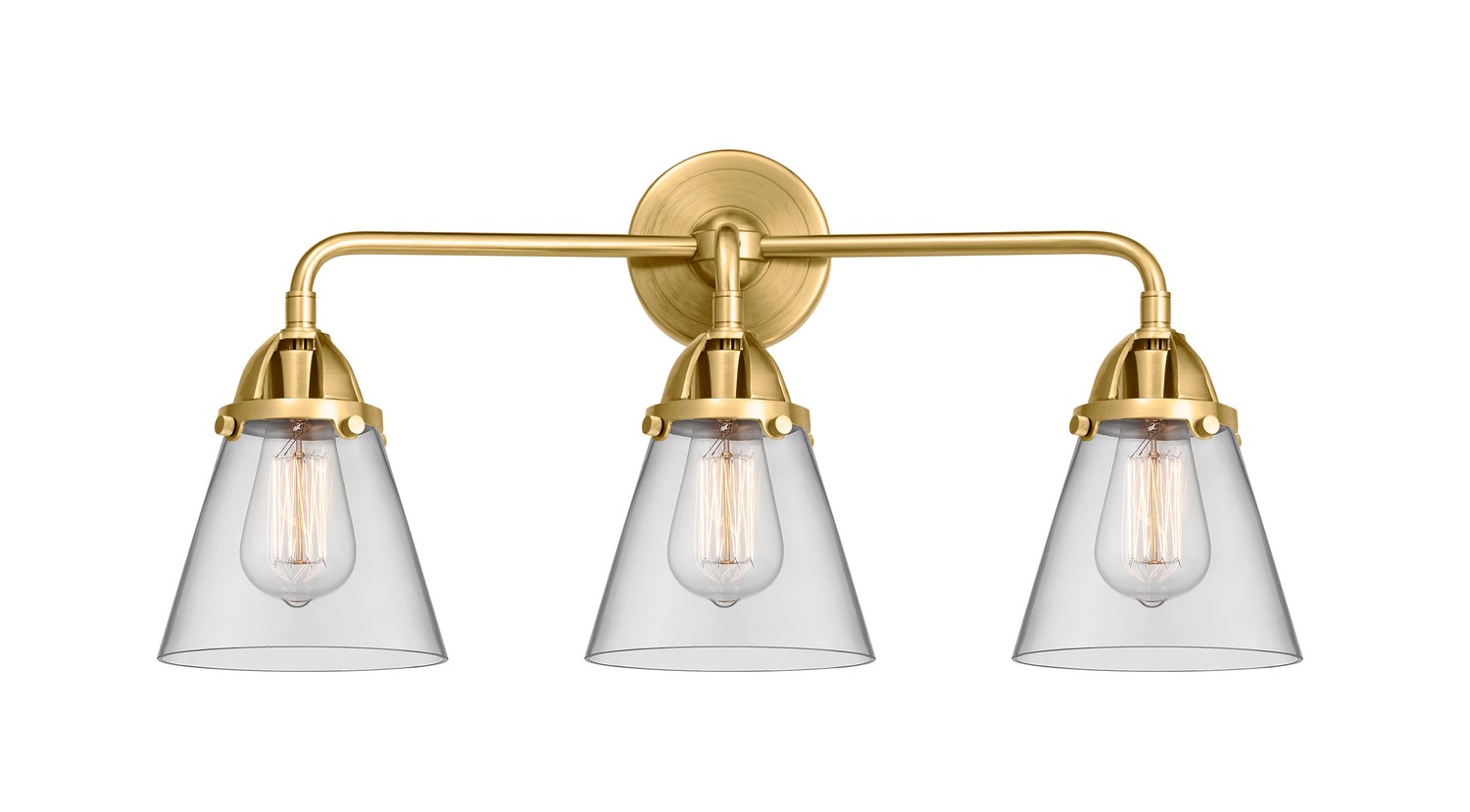 LED Bath Vanity by Innovations - Nouveau 2 Collection, Satin Gold Finish - 288-3W-SG-G62-LED