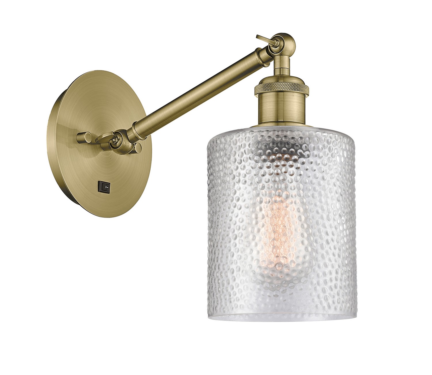 One Light Wall Sconce by Innovations - Ballston Collection, Antique Brass Finish - 317-1W-AB-G112