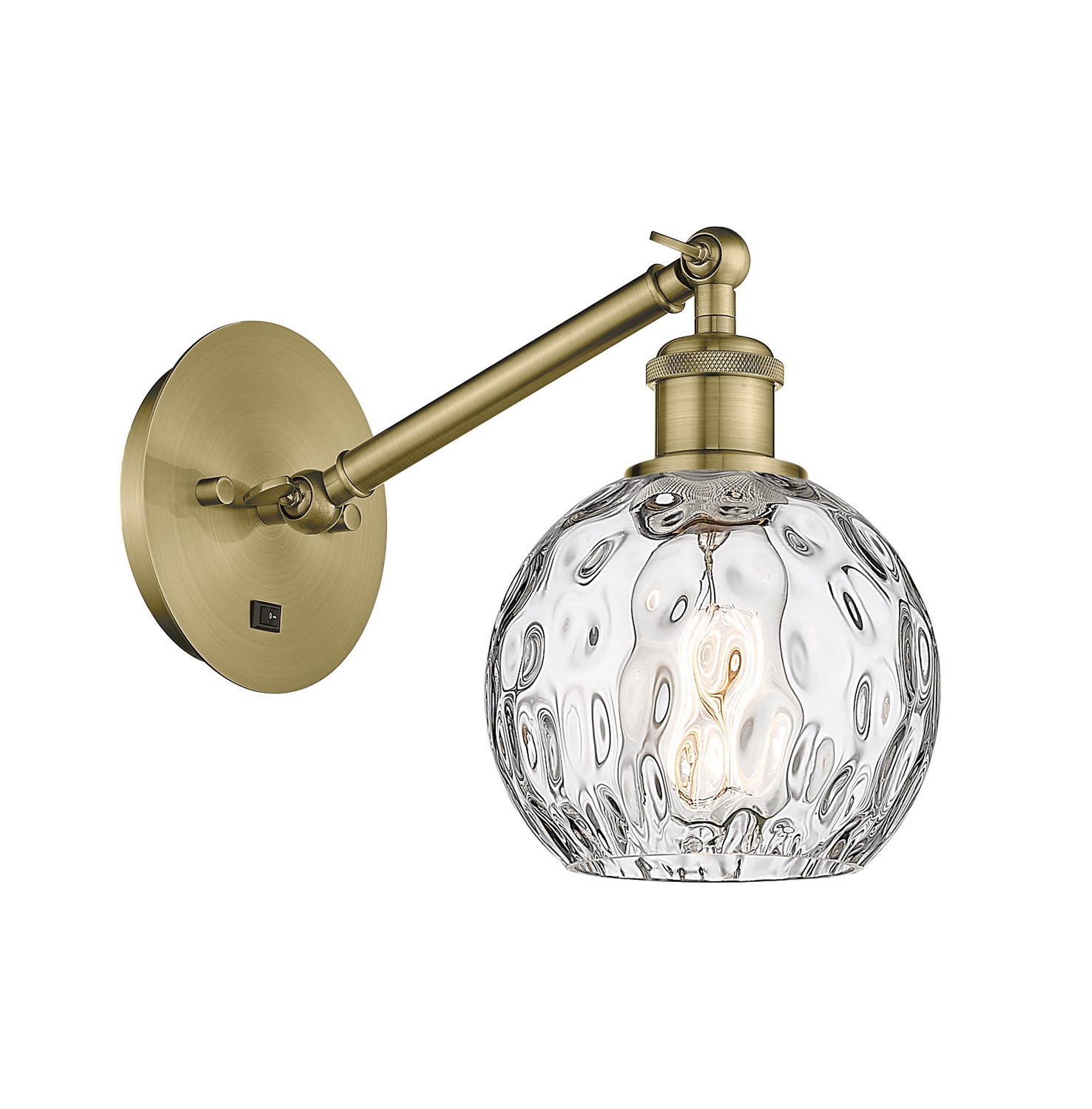 One Light Wall Sconce by Innovations - Ballston Collection, Antique Brass Finish - 317-1W-AB-G1215-6