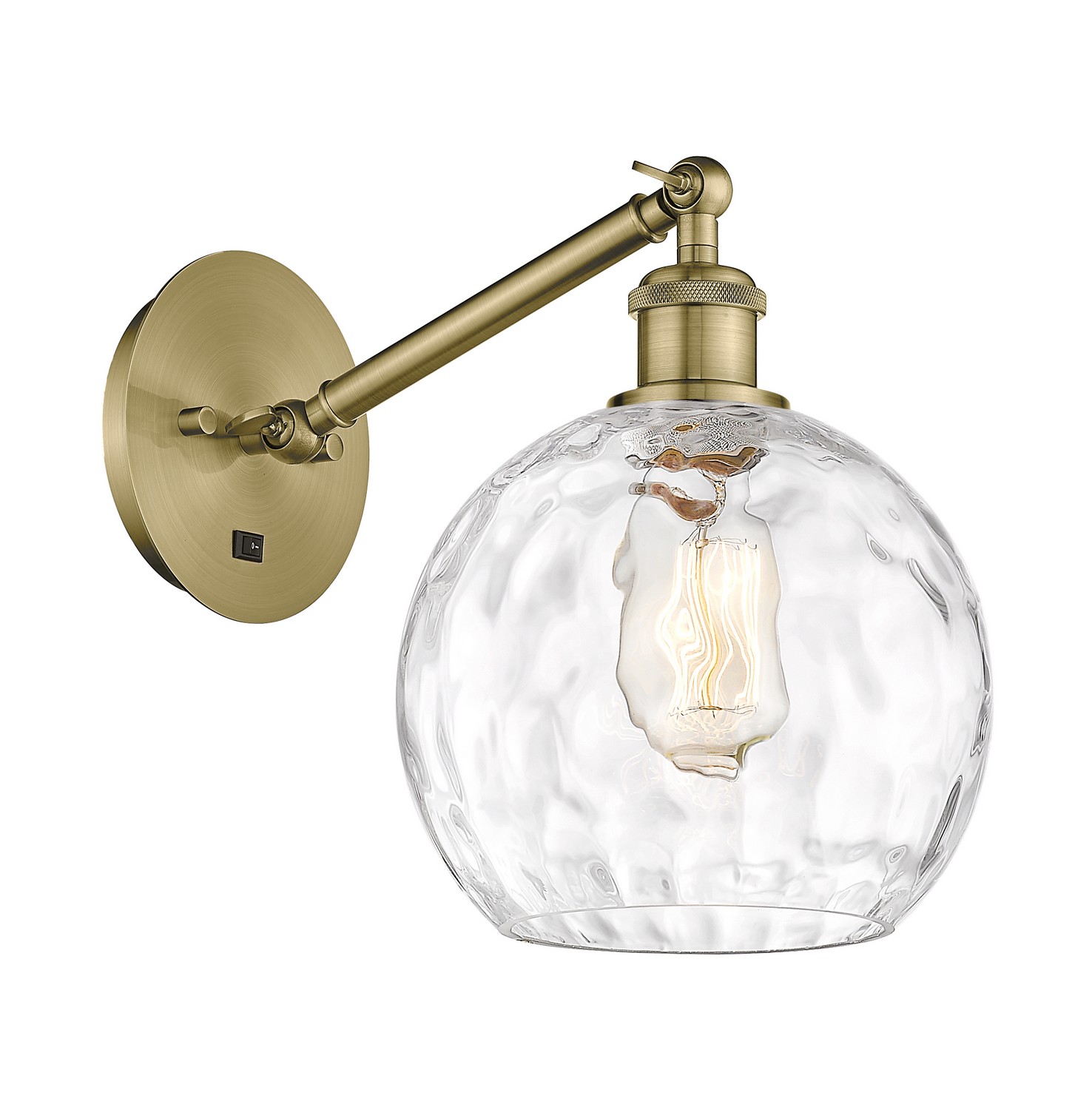 One Light Wall Sconce by Innovations - Ballston Collection, Antique Brass Finish - 317-1W-AB-G1215-8