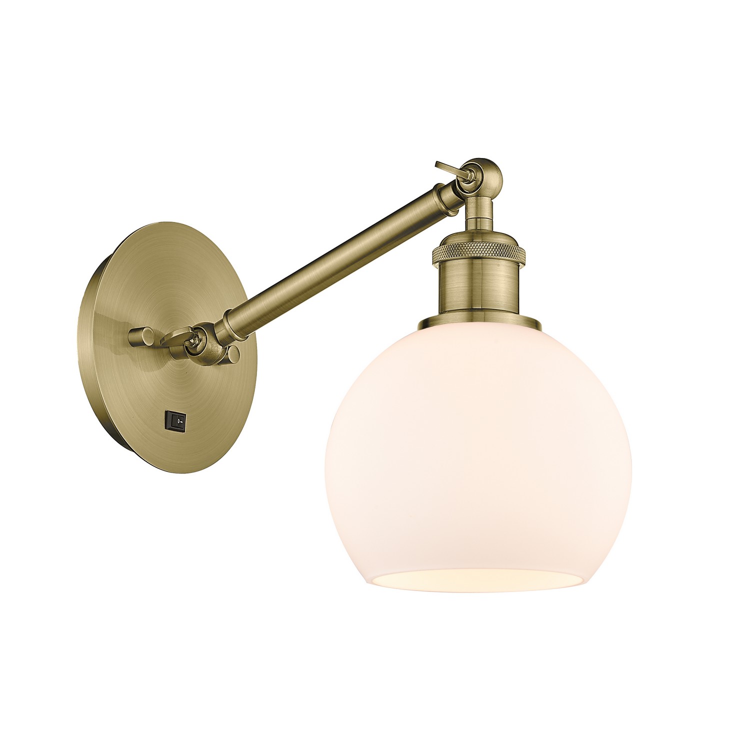 One Light Wall Sconce by Innovations - Ballston Collection, Antique Brass Finish - 317-1W-AB-G121-6