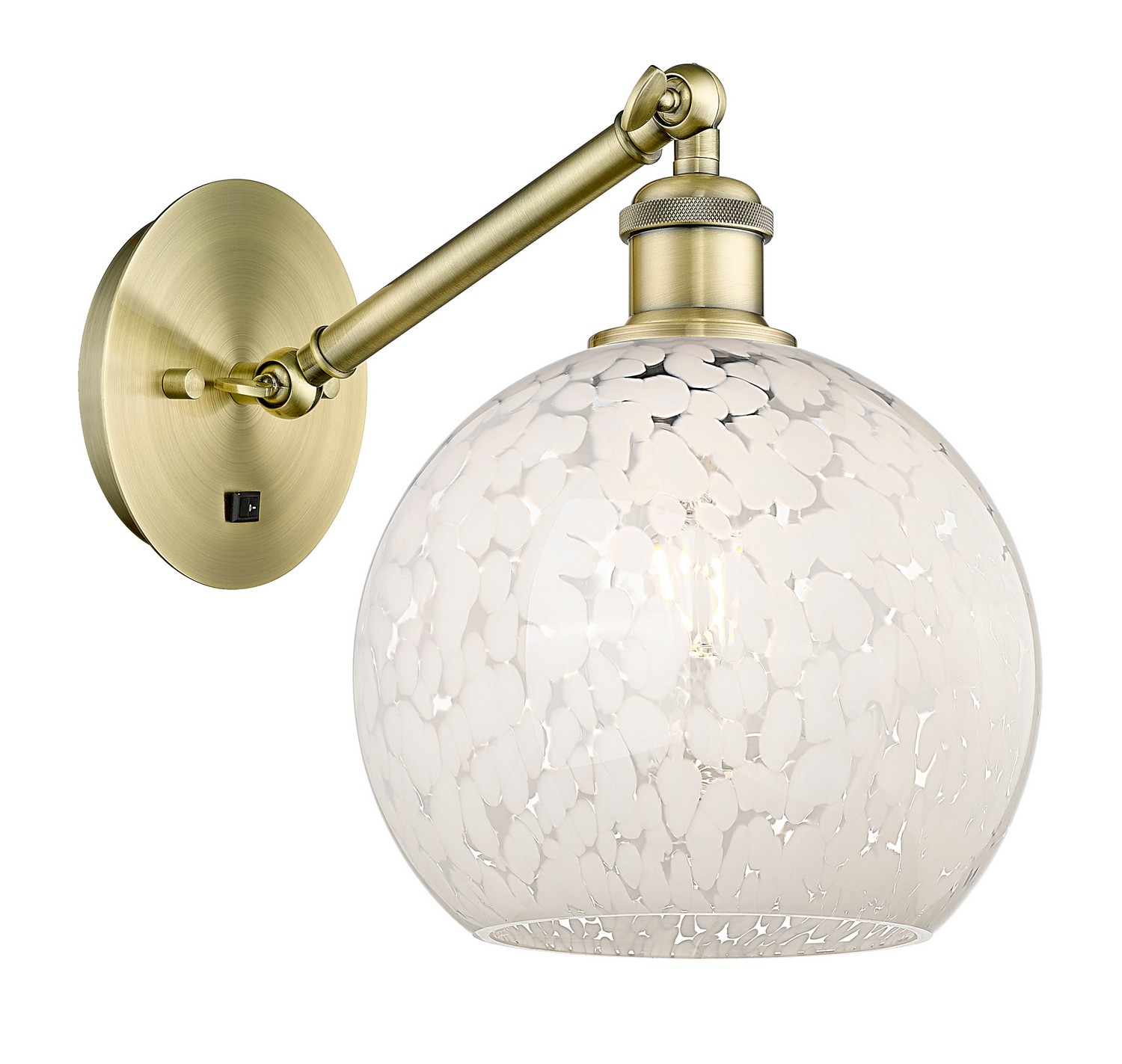 One Light Wall Sconce by Innovations - Ballston Collection, Antique Brass Finish - 317-1W-AB-G1216-8WM