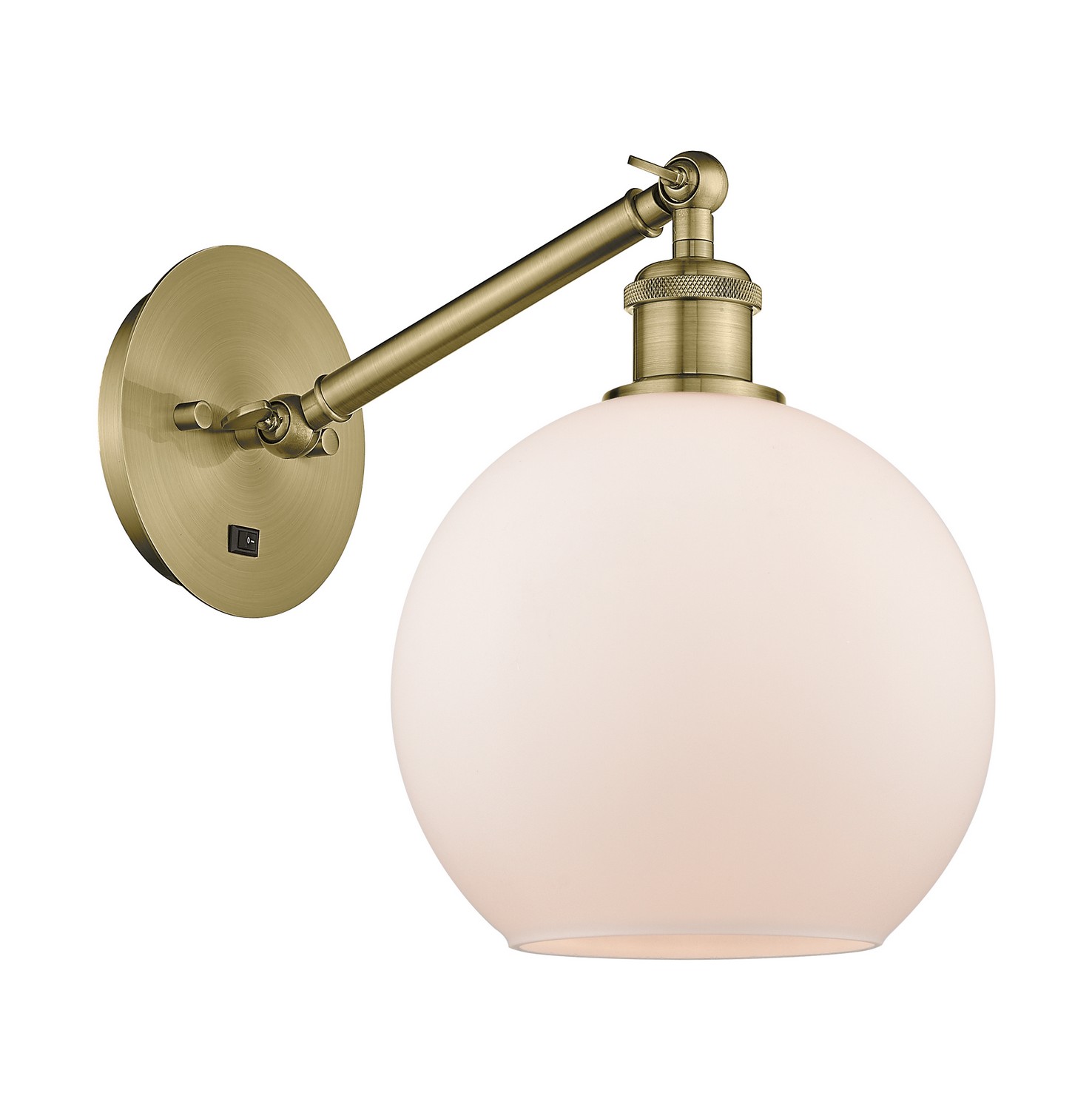 One Light Wall Sconce by Innovations - Ballston Collection, Antique Brass Finish - 317-1W-AB-G121-8
