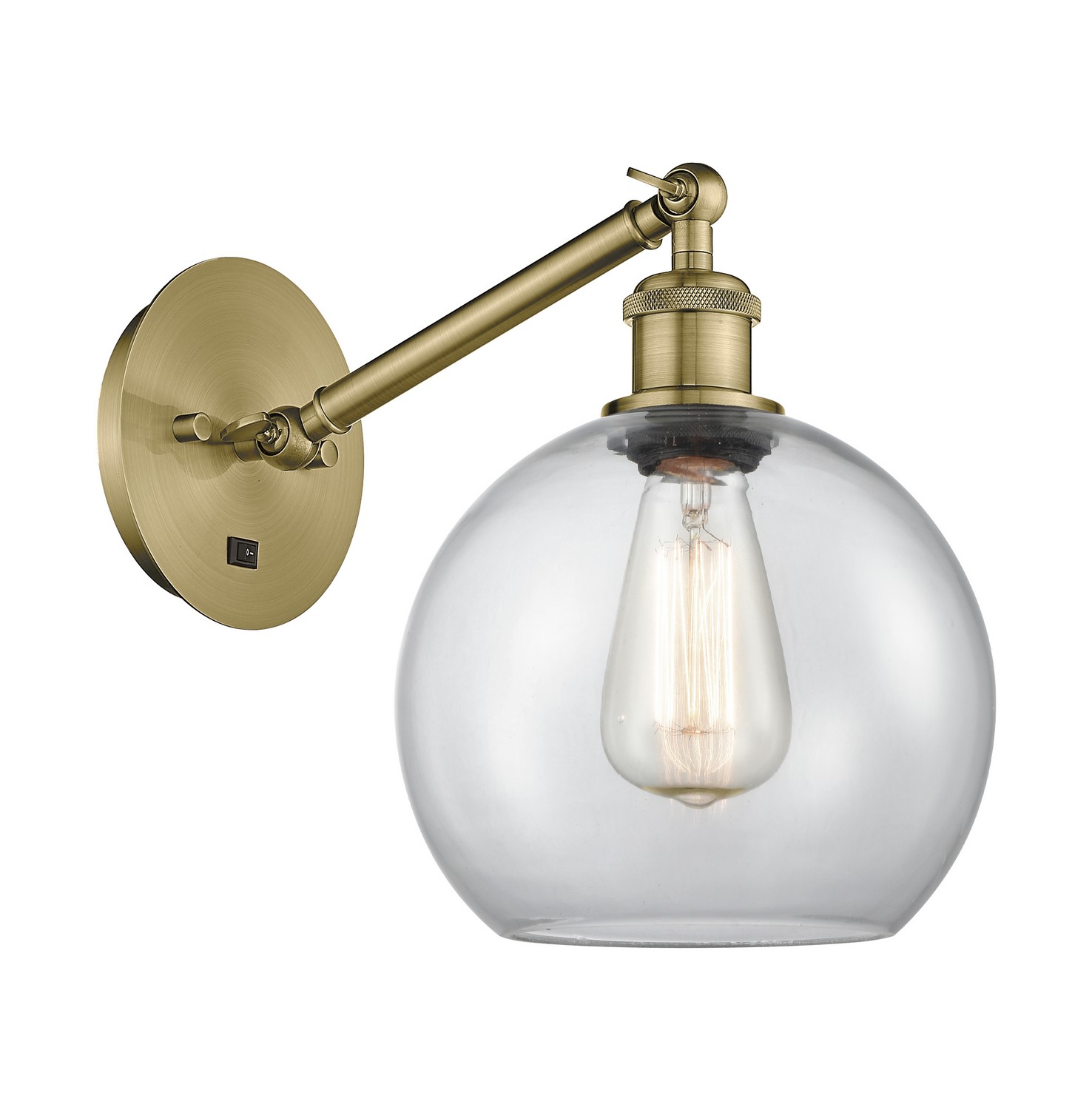 One Light Wall Sconce by Innovations - Ballston Collection, Antique Brass Finish - 317-1W-AB-G122-8
