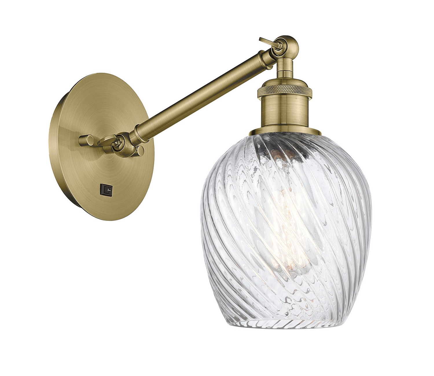 One Light Wall Sconce by Innovations - Ballston Collection, Antique Brass Finish - 317-1W-AB-G292