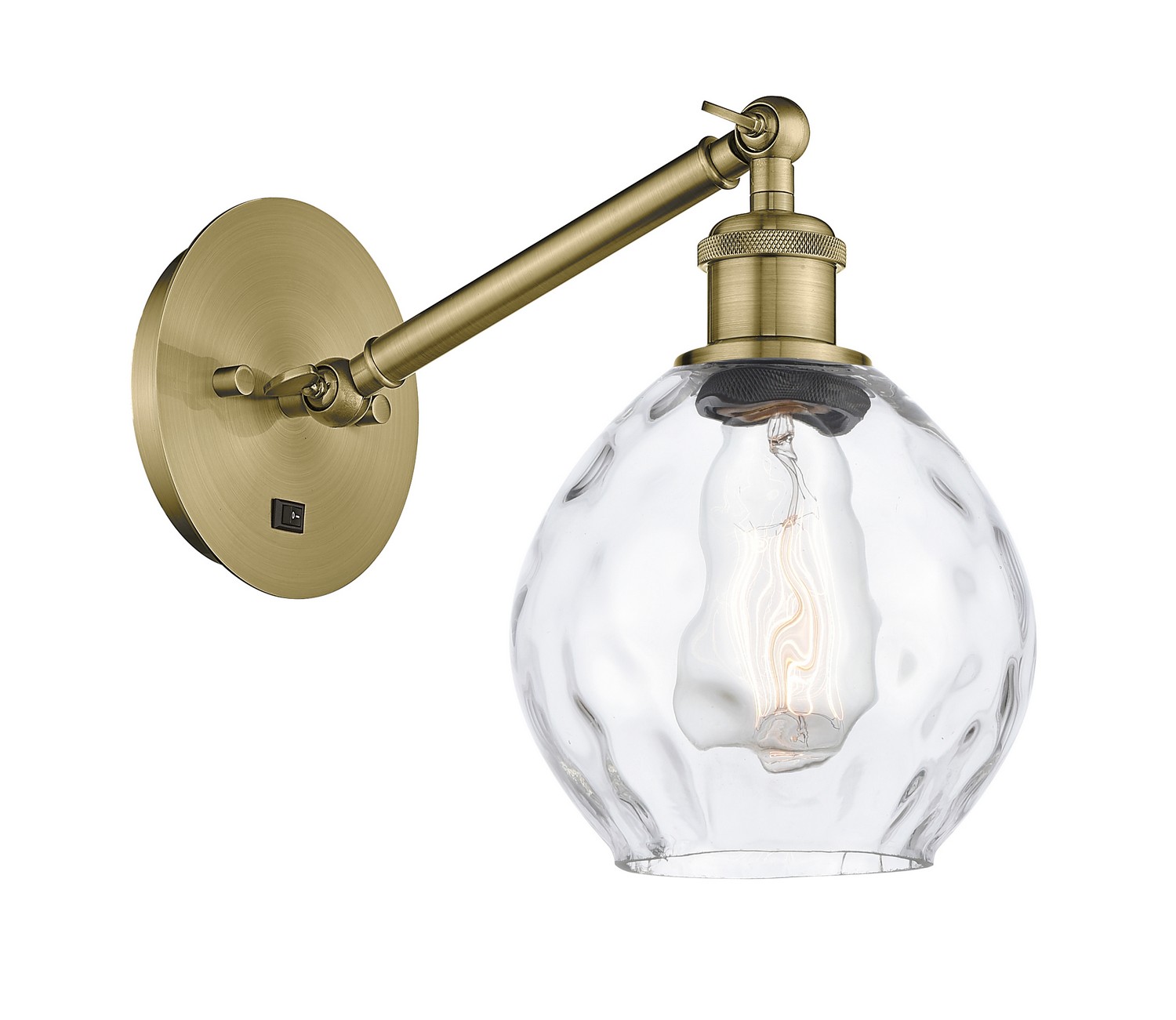 One Light Wall Sconce by Innovations - Ballston Collection, Antique Brass Finish - 317-1W-AB-G362
