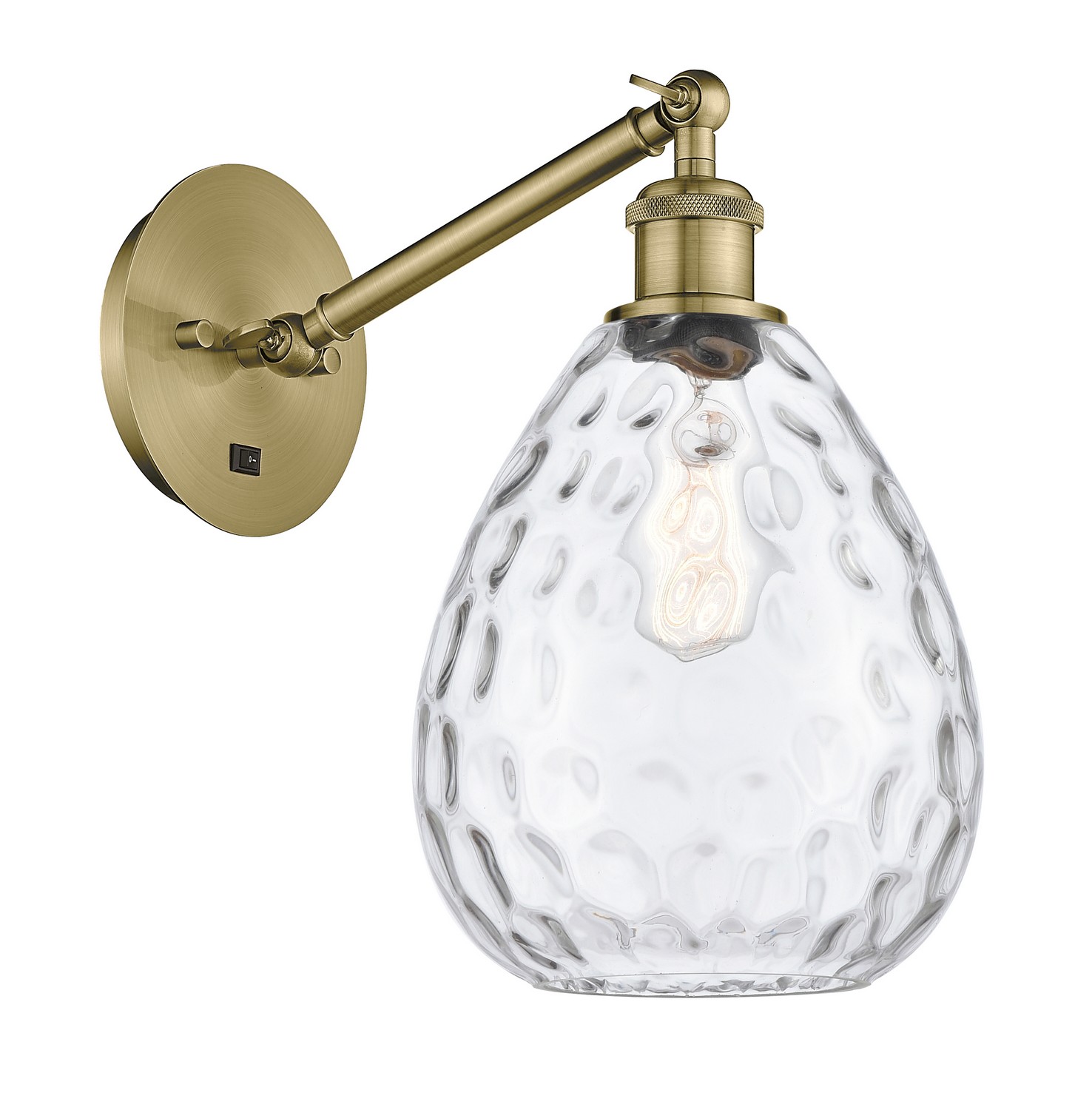 One Light Wall Sconce by Innovations - Ballston Collection, Antique Brass Finish - 317-1W-AB-G372