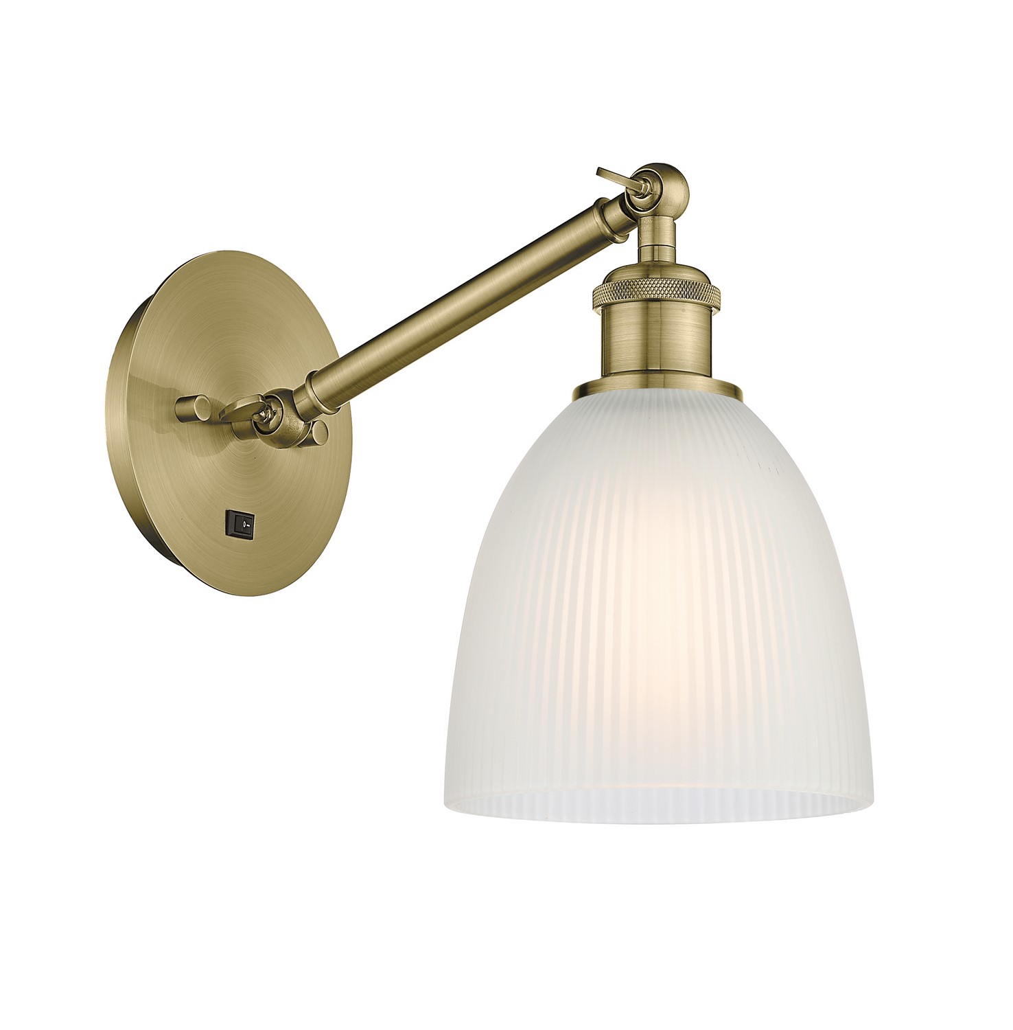 One Light Wall Sconce by Innovations - Ballston Collection, Antique Brass Finish - 317-1W-AB-G381