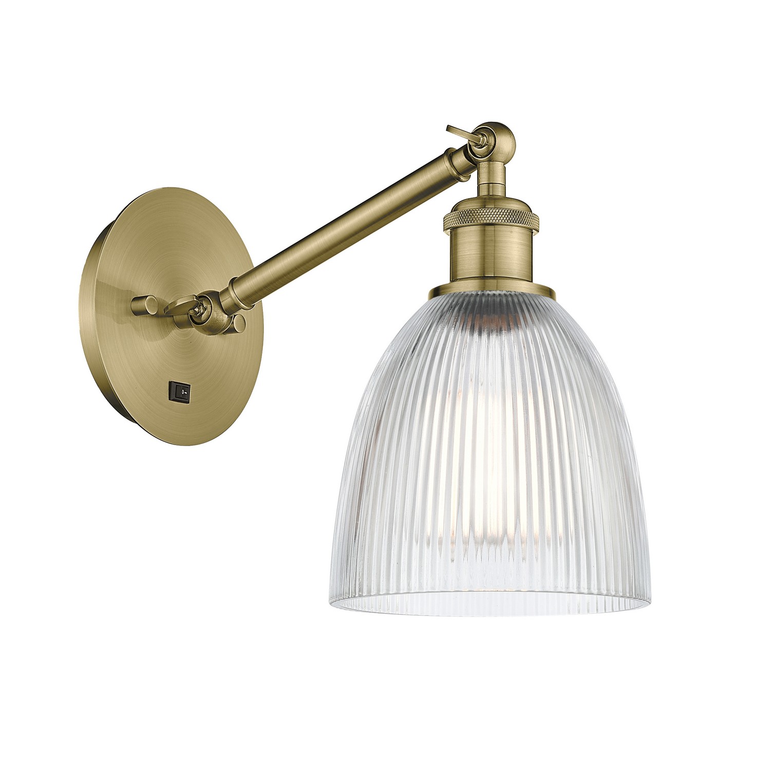 One Light Wall Sconce by Innovations - Ballston Collection, Antique Brass Finish - 317-1W-AB-G382