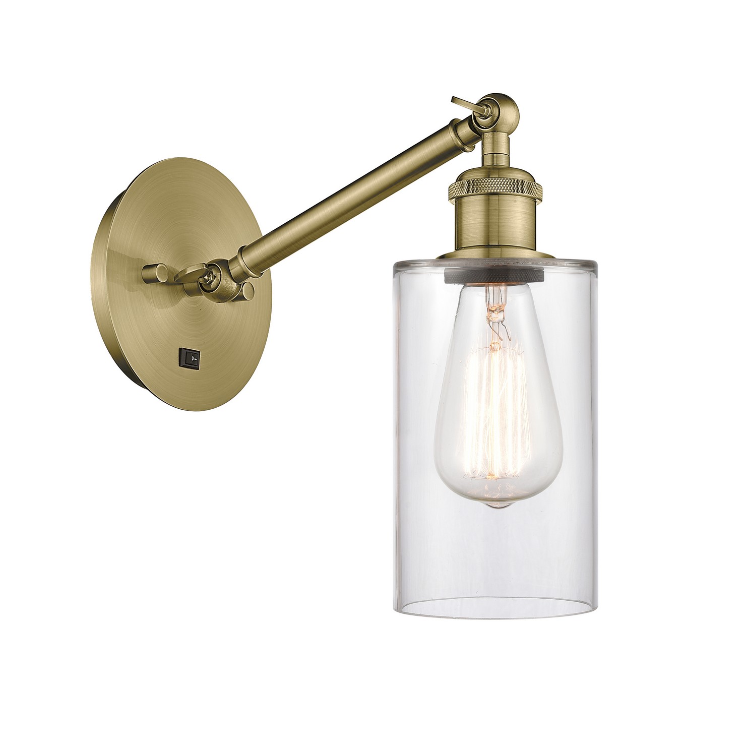 One Light Wall Sconce by Innovations - Ballston Collection, Antique Brass Finish - 317-1W-AB-G802