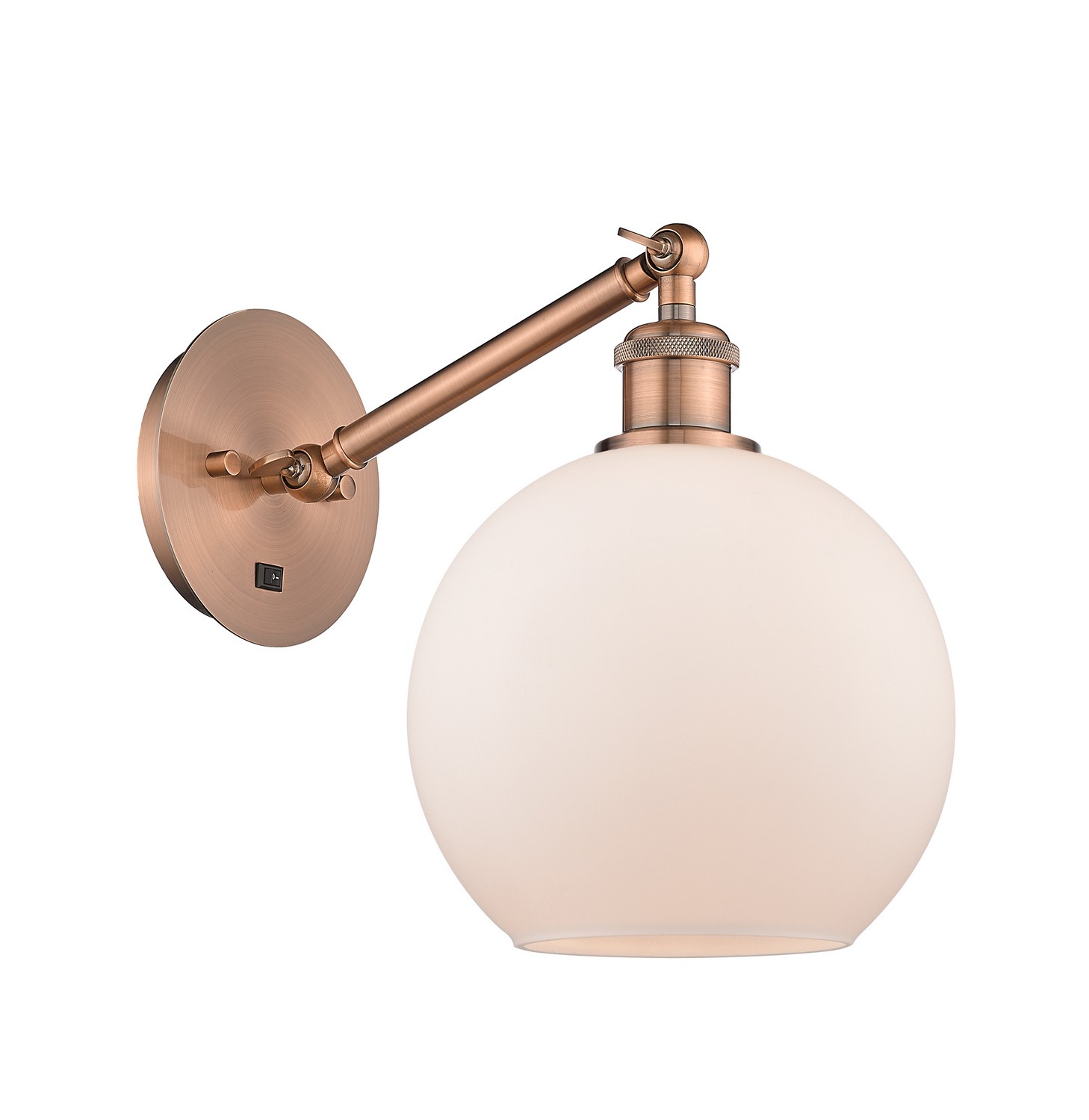 LED Wall Sconce by Innovations - Ballston Collection, Antique Copper Finish - 317-1W-AC-G121-8-LED