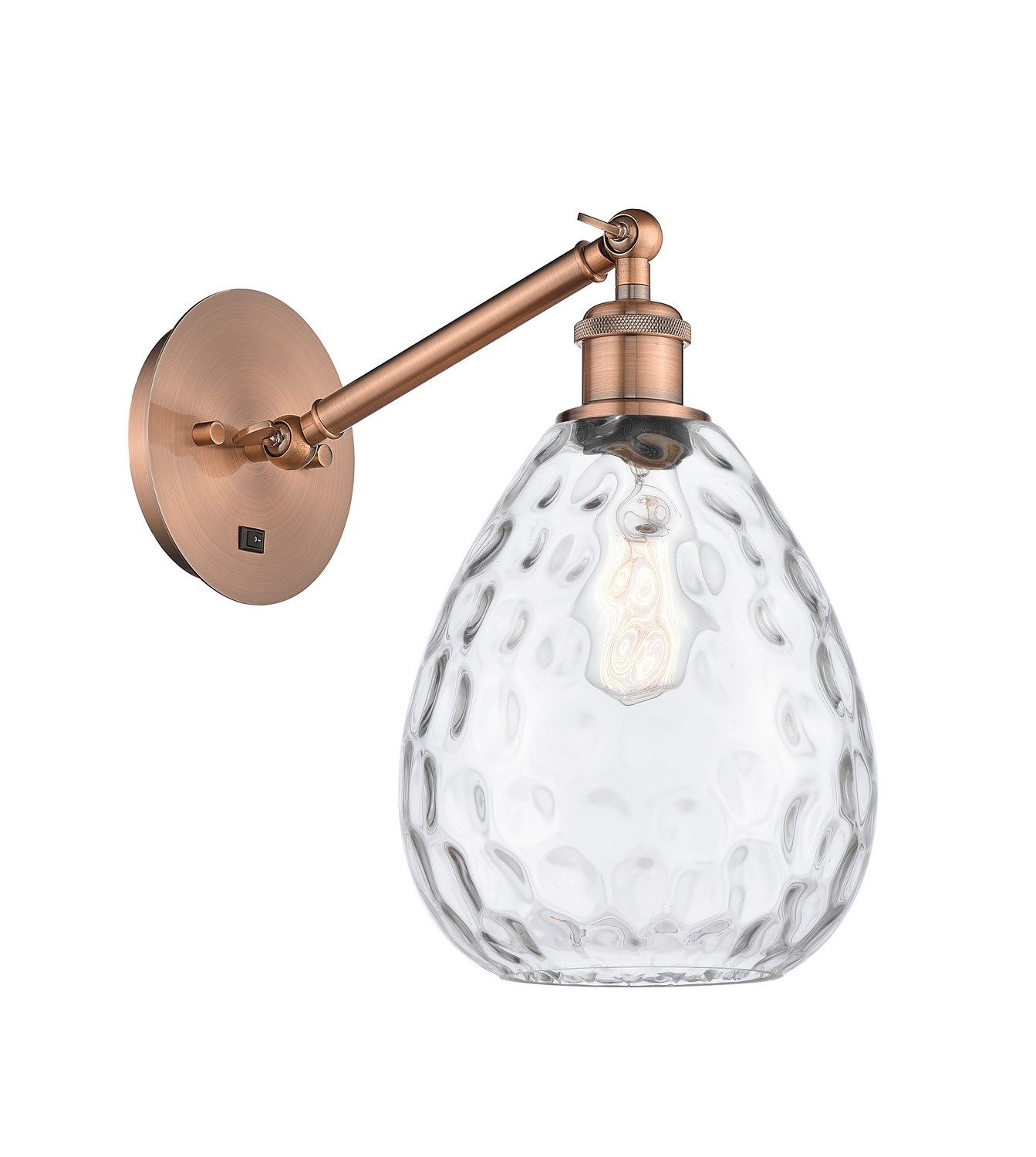 One Light Wall Sconce by Innovations - Ballston Collection, Antique Copper Finish - 317-1W-AC-G372