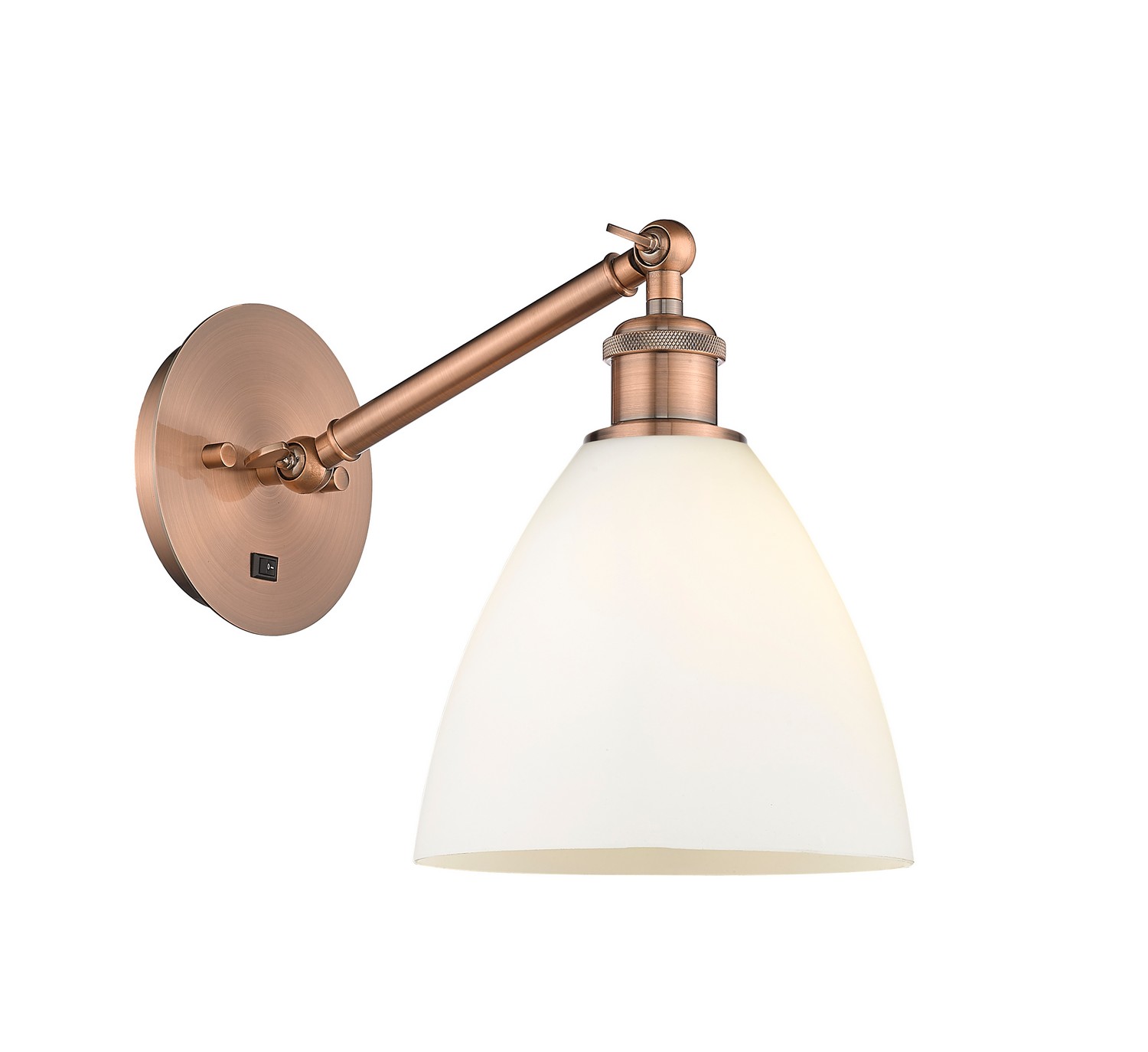 One Light Wall Sconce by Innovations - Ballston Collection, Antique Copper Finish - 317-1W-AC-GBD-751