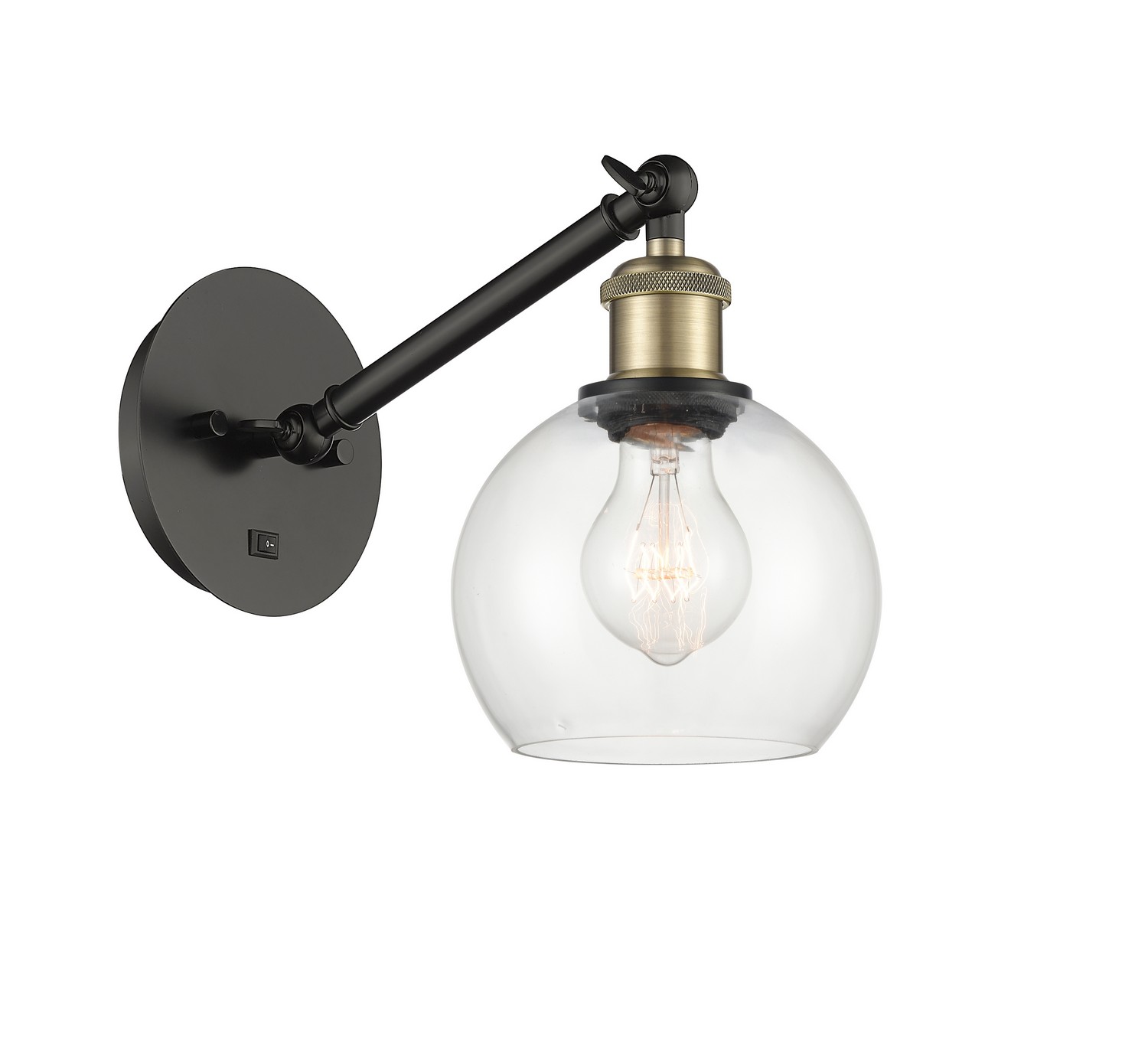 LED Wall Sconce by Innovations - Ballston Collection, Black Antique Brass Finish - 317-1W-BAB-G122-6-LED