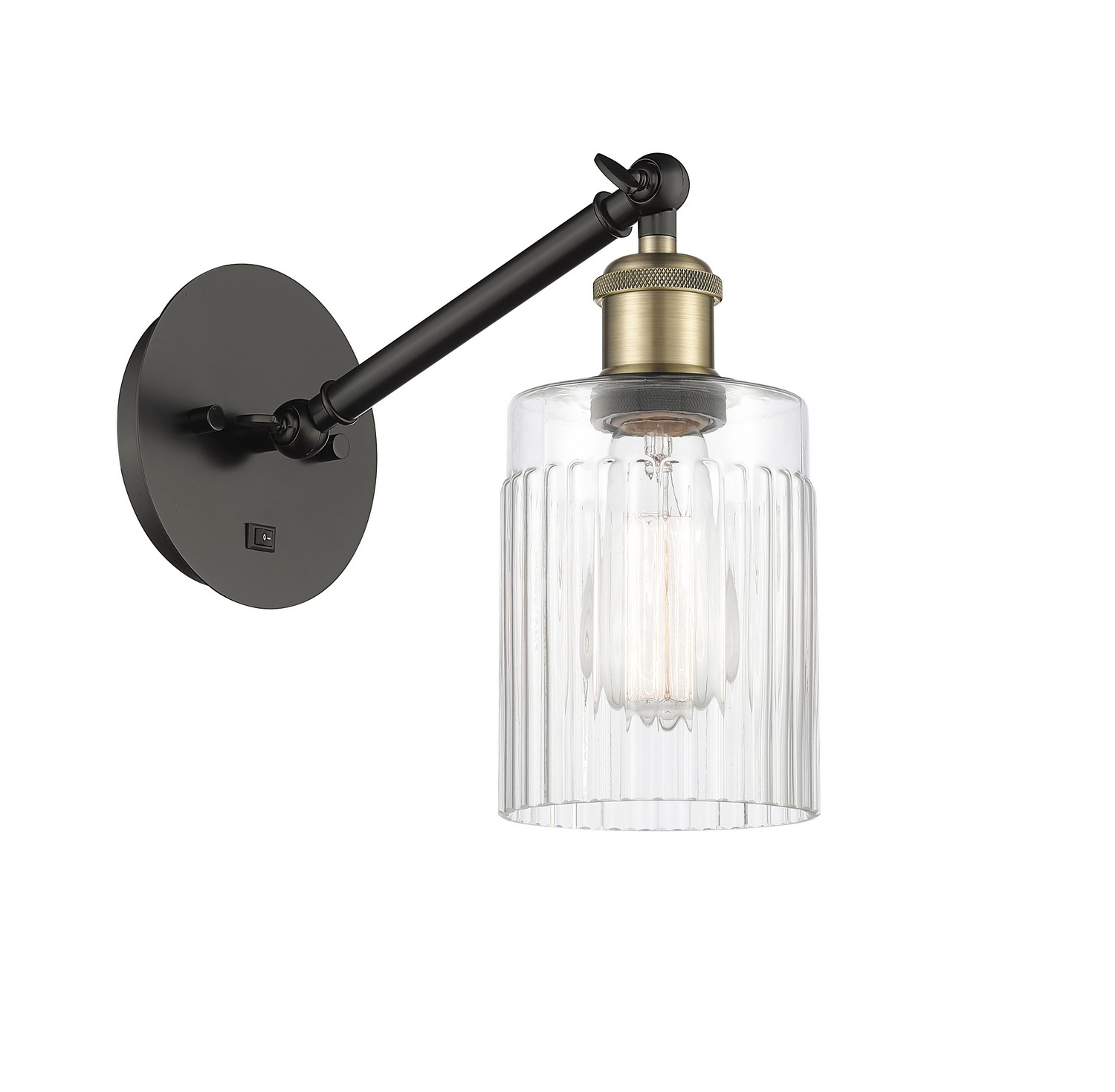 One Light Wall Sconce by Innovations - Ballston Collection, Black Antique Brass Finish - 317-1W-BAB-G342