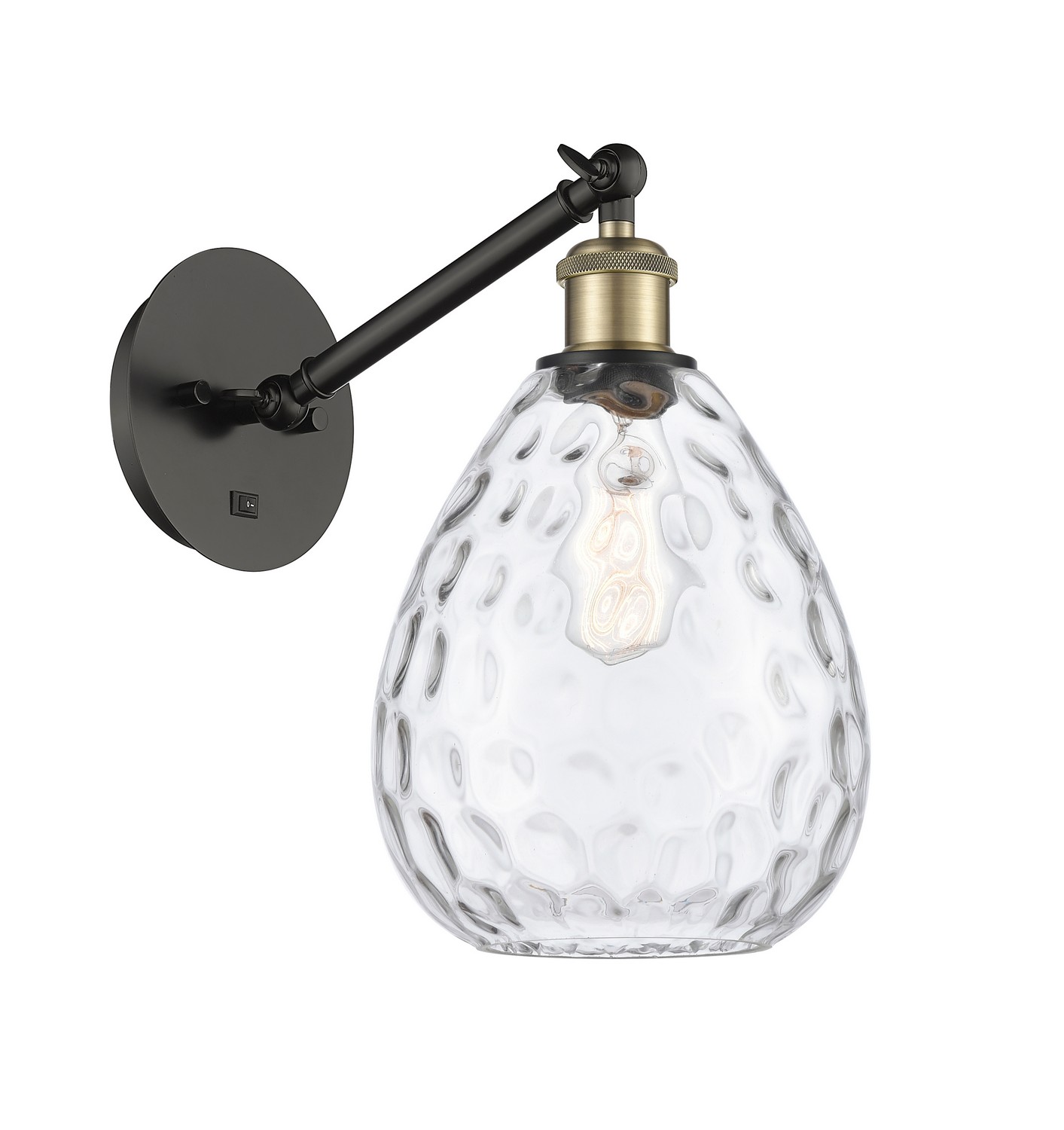 One Light Wall Sconce by Innovations - Ballston Collection, Black Antique Brass Finish - 317-1W-BAB-G372