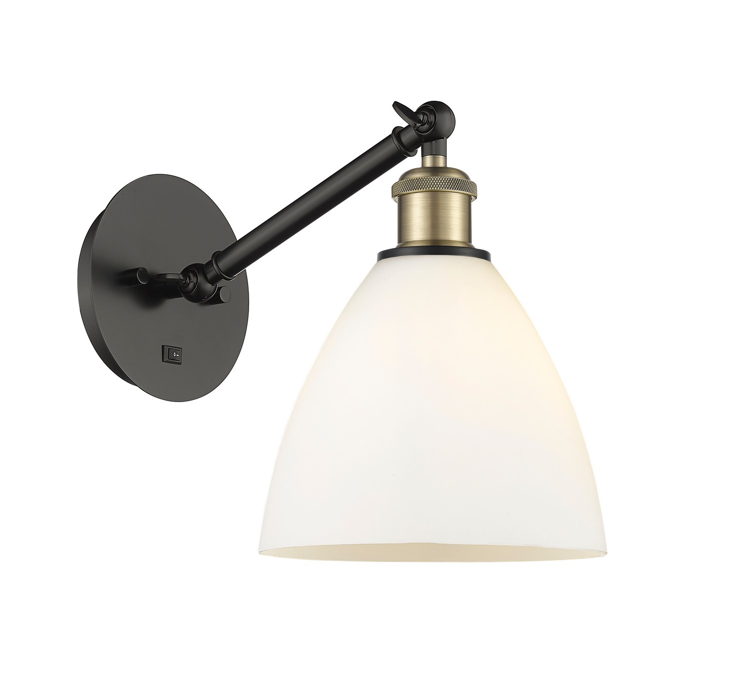 One Light Wall Sconce by Innovations - Ballston Collection, Black Antique Brass Finish - 317-1W-BAB-GBD-751