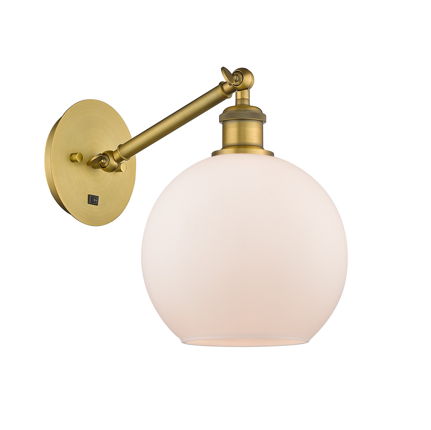 One Light Wall Sconce by Innovations - Ballston Collection, Brushed Brass Finish - 317-1W-BB-G121-8