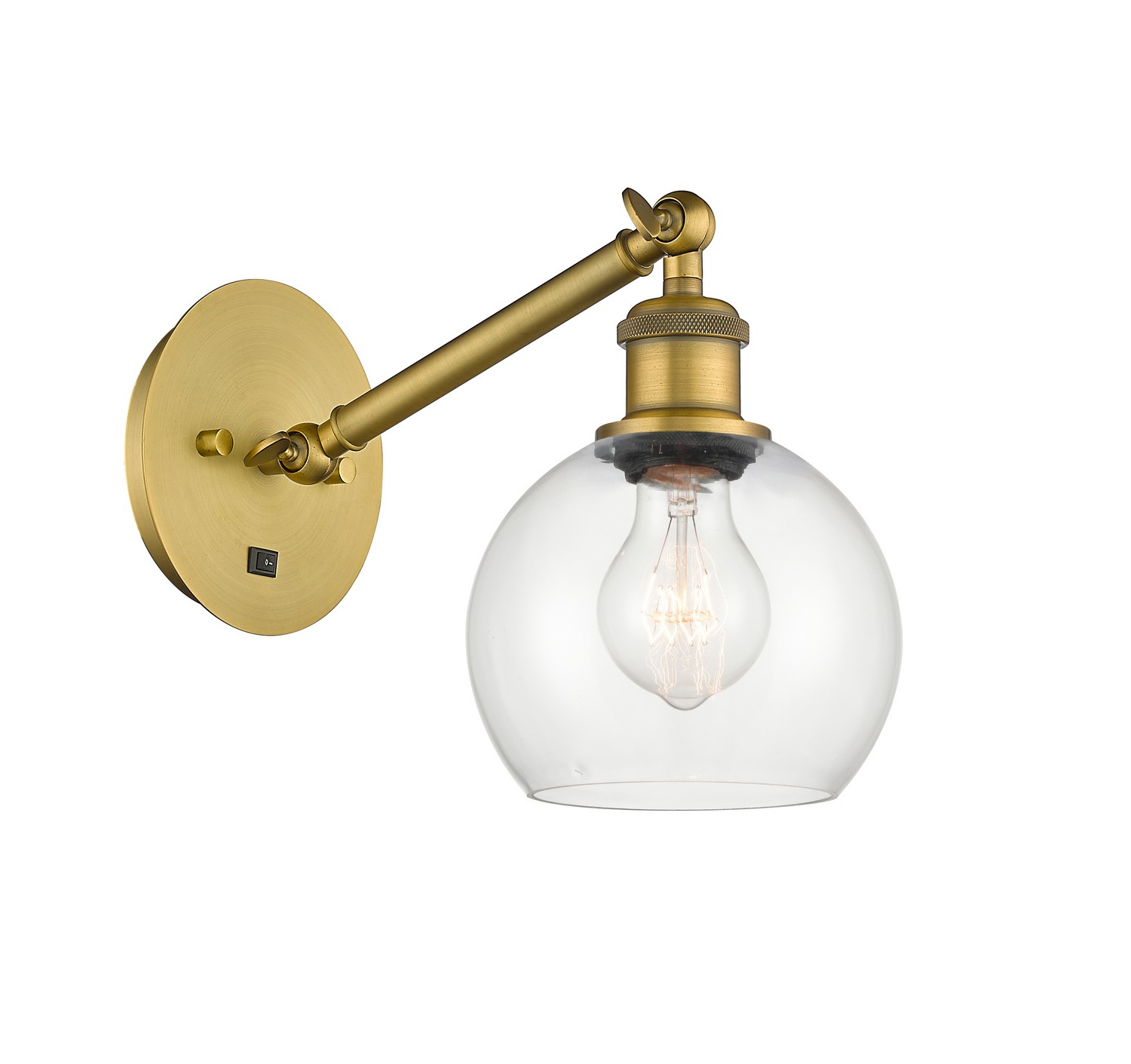 LED Wall Sconce by Innovations - Ballston Collection, Brushed Brass Finish - 317-1W-BB-G122-6-LED