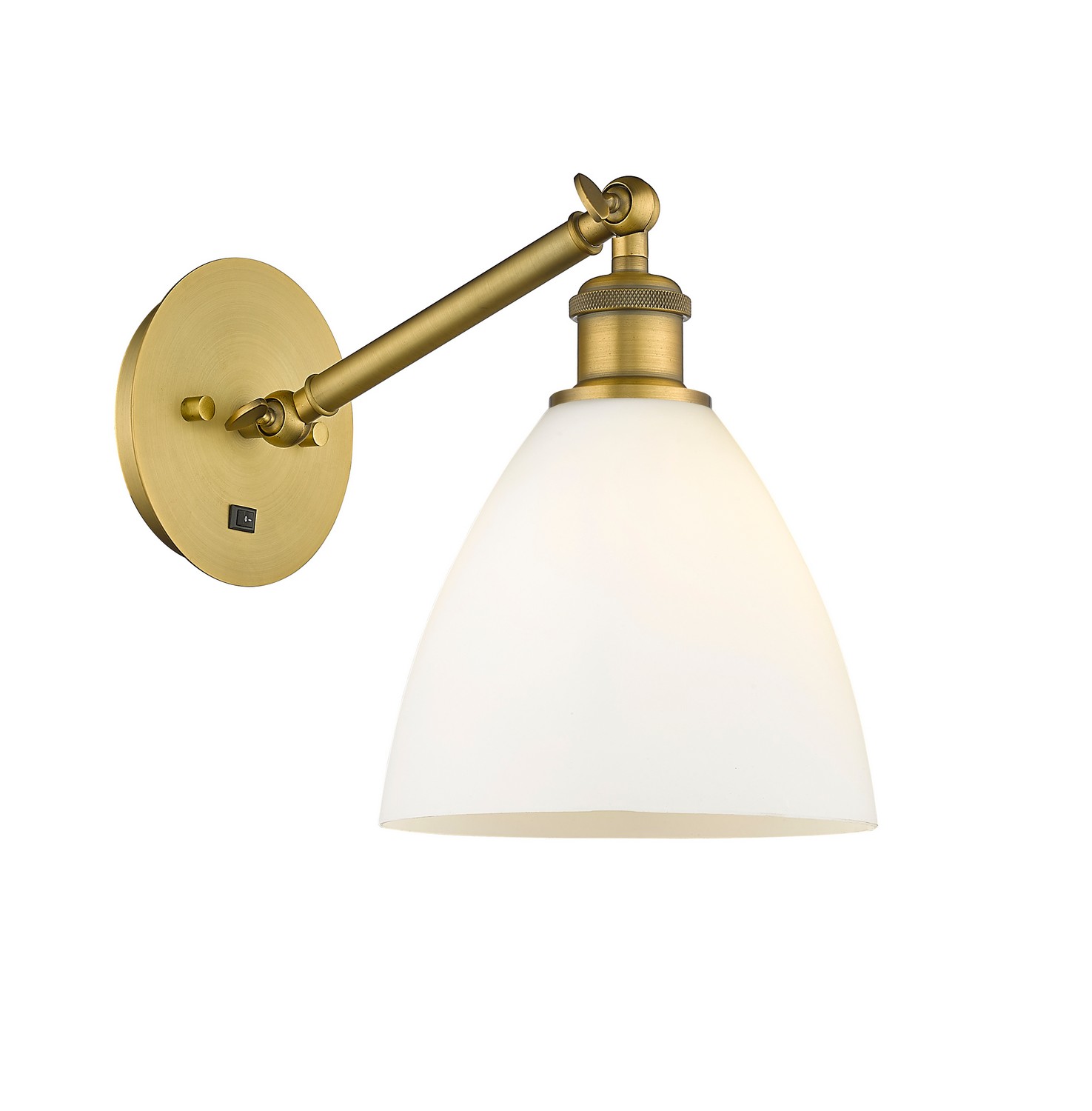One Light Wall Sconce by Innovations - Ballston Collection, Brushed Brass Finish - 317-1W-BB-GBD-751