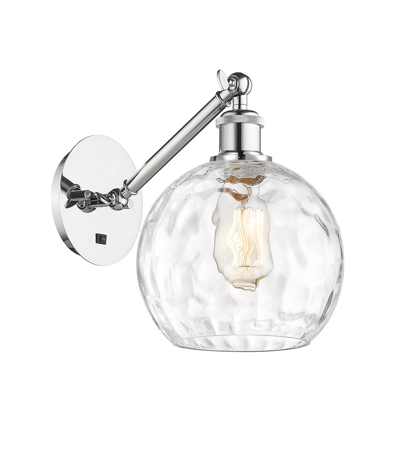 One Light Wall Sconce by Innovations - Ballston Collection, Polished Chrome Finish - 317-1W-PC-G1215-8