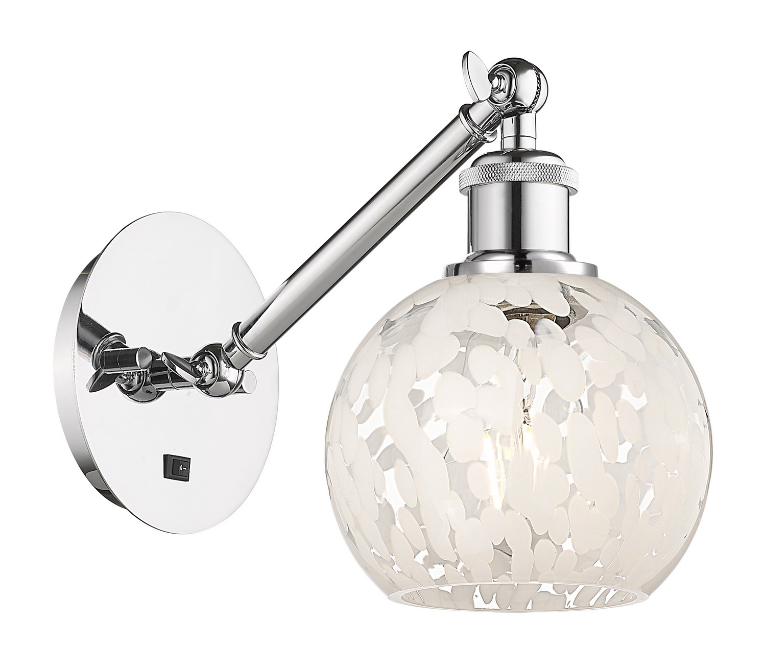 One Light Wall Sconce by Innovations - Ballston Collection, Polished Chrome Finish - 317-1W-PC-G1216-6WM