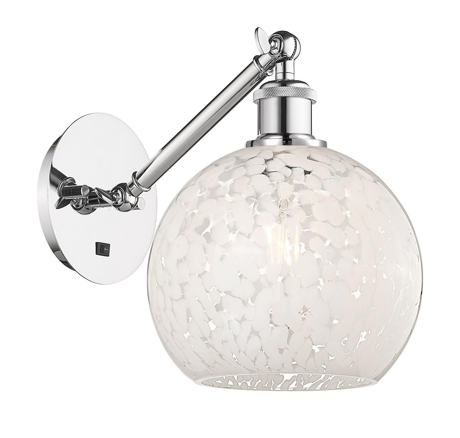 One Light Wall Sconce by Innovations - Ballston Collection, Polished Chrome Finish - 317-1W-PC-G1216-8WM