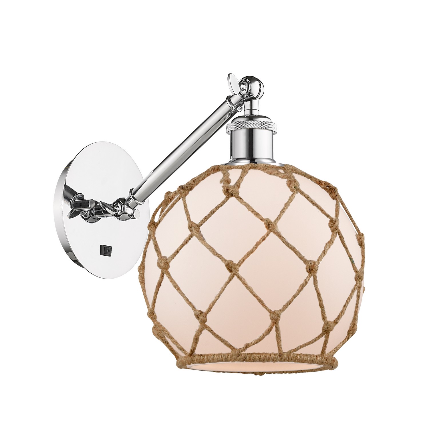 One Light Wall Sconce by Innovations - Ballston Collection, Polished Chrome Finish - 317-1W-PC-G121-8RB