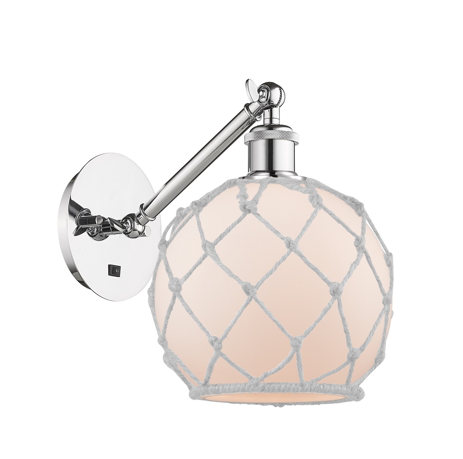 One Light Wall Sconce by Innovations - Ballston Collection, Polished Chrome Finish - 317-1W-PC-G121-8RW