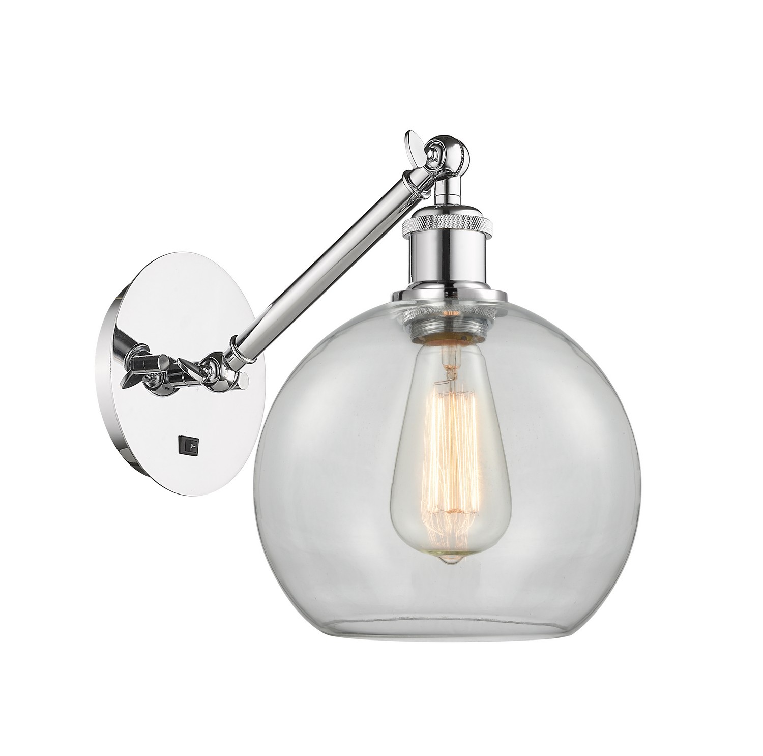 One Light Wall Sconce by Innovations - Ballston Collection, Polished Chrome Finish - 317-1W-PC-G122-8