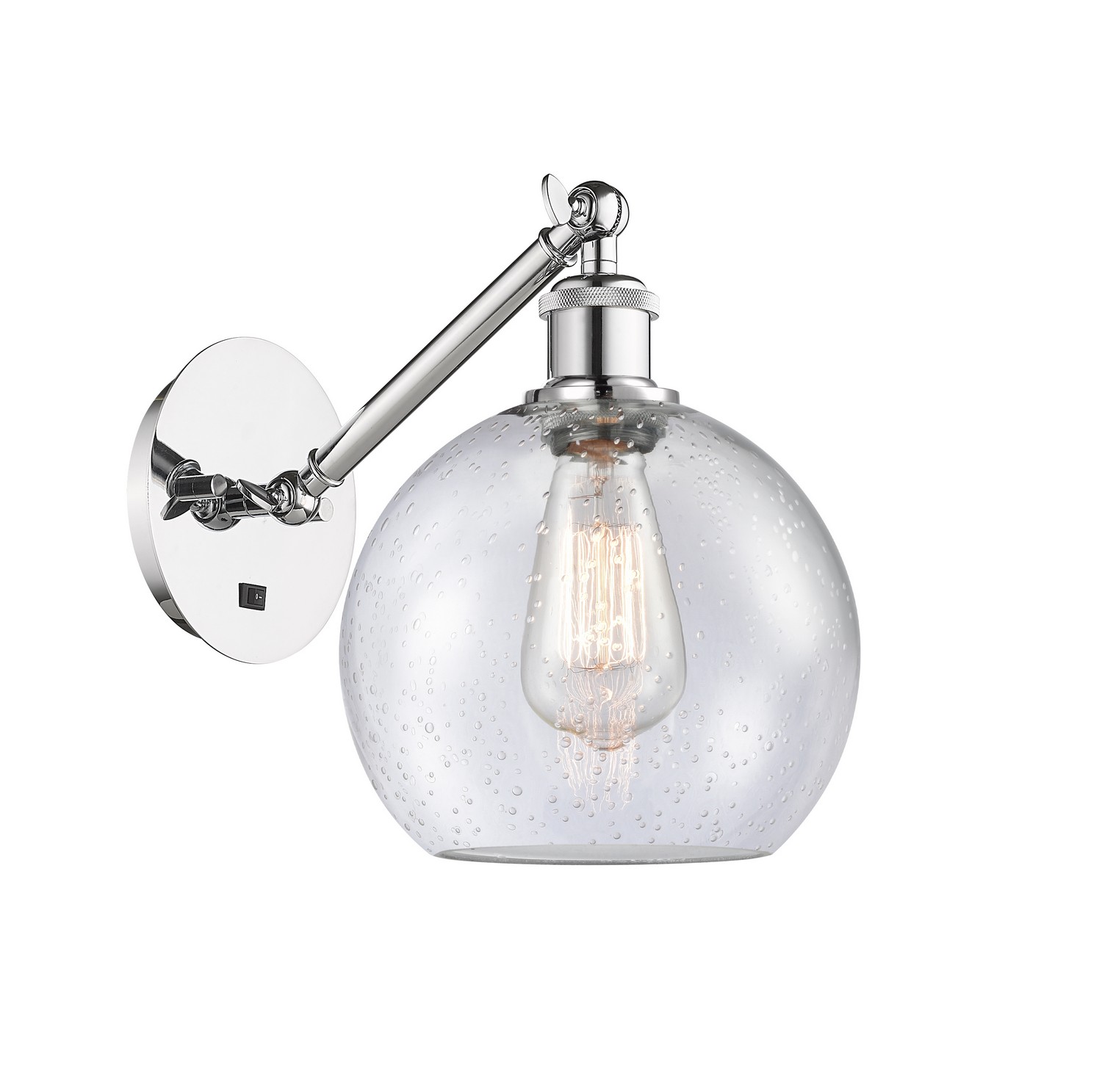 One Light Wall Sconce by Innovations - Ballston Collection, Polished Chrome Finish - 317-1W-PC-G124-8