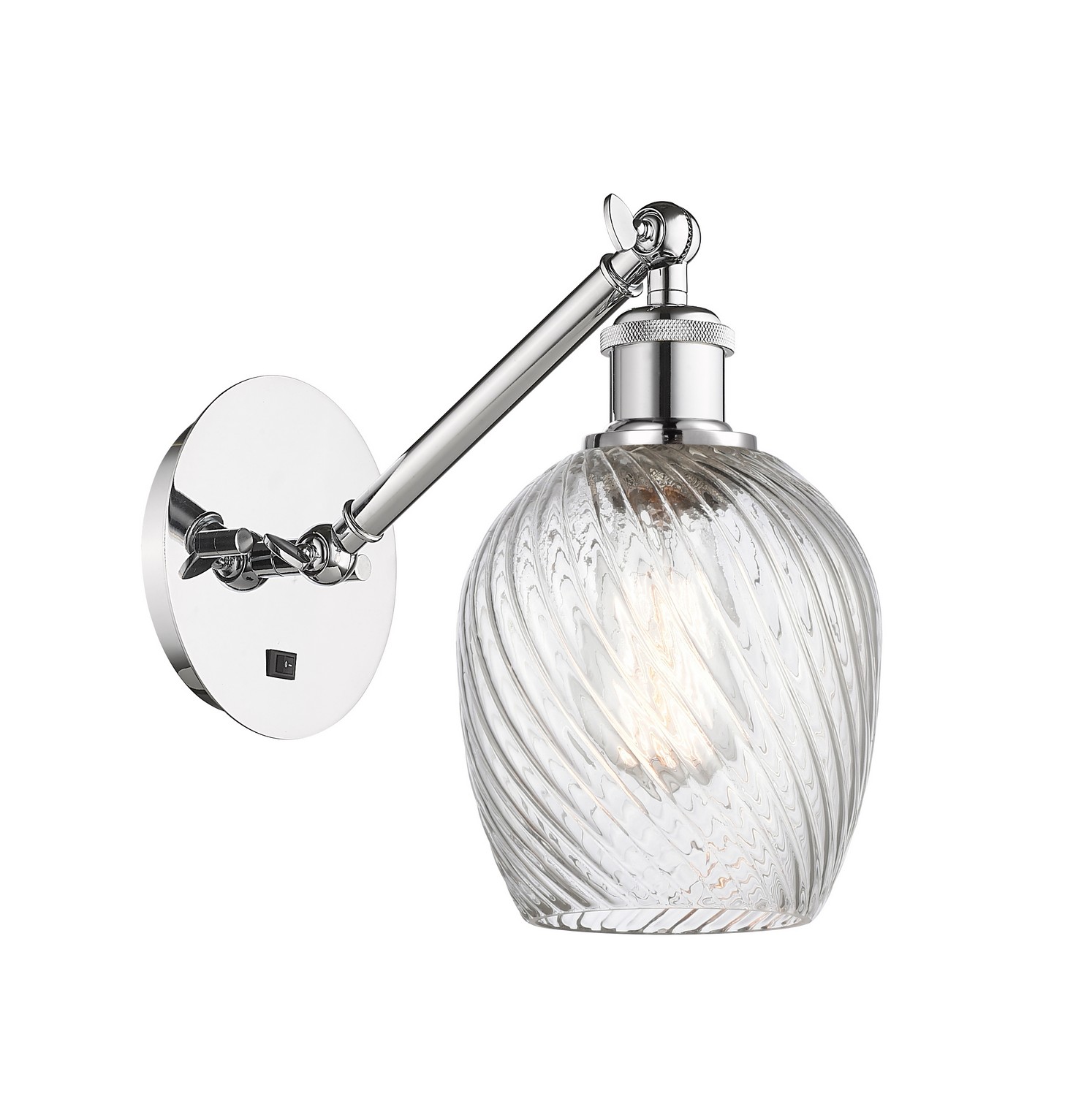 One Light Wall Sconce by Innovations - Ballston Collection, Polished Chrome Finish - 317-1W-PC-G292