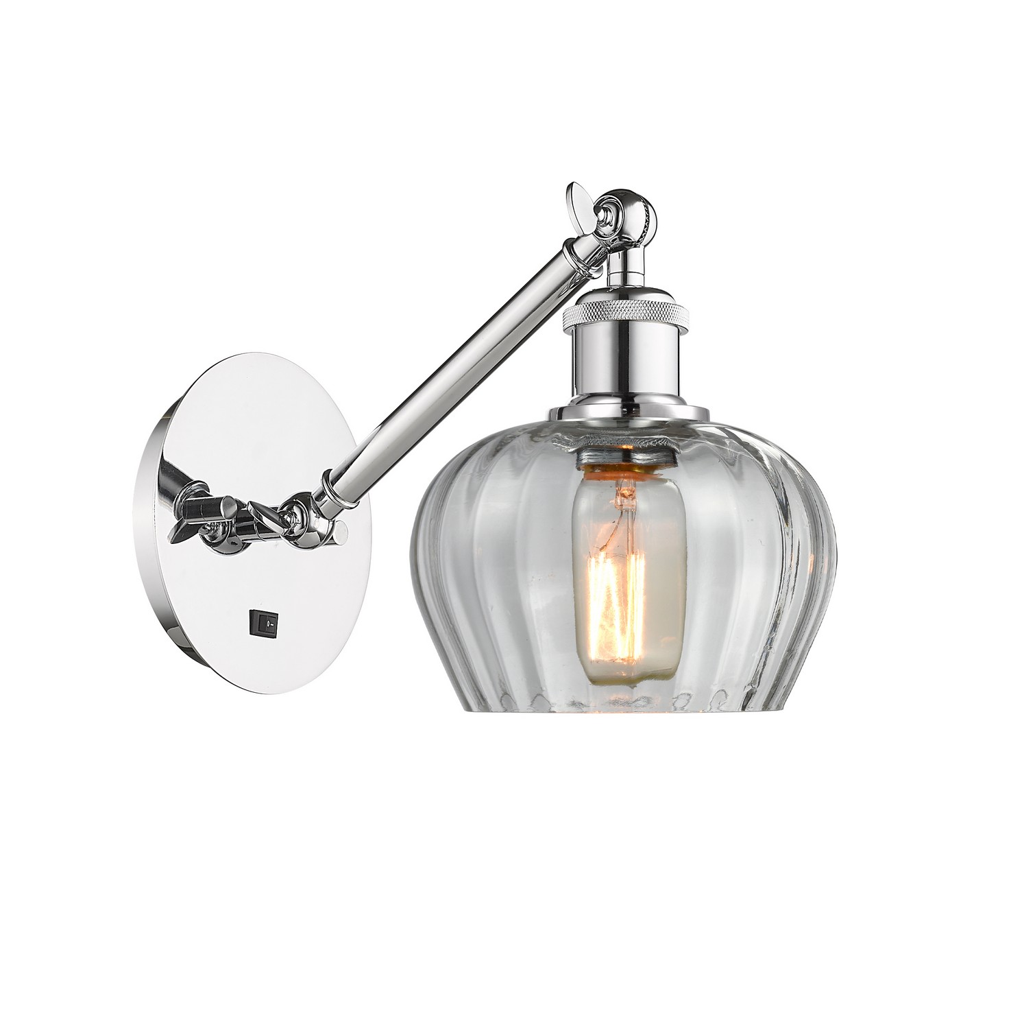 One Light Wall Sconce by Innovations - Ballston Collection, Polished Chrome Finish - 317-1W-PC-G92
