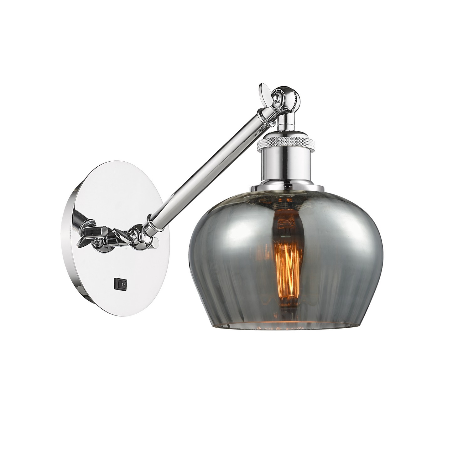 One Light Wall Sconce by Innovations - Ballston Collection, Polished Chrome Finish - 317-1W-PC-G93