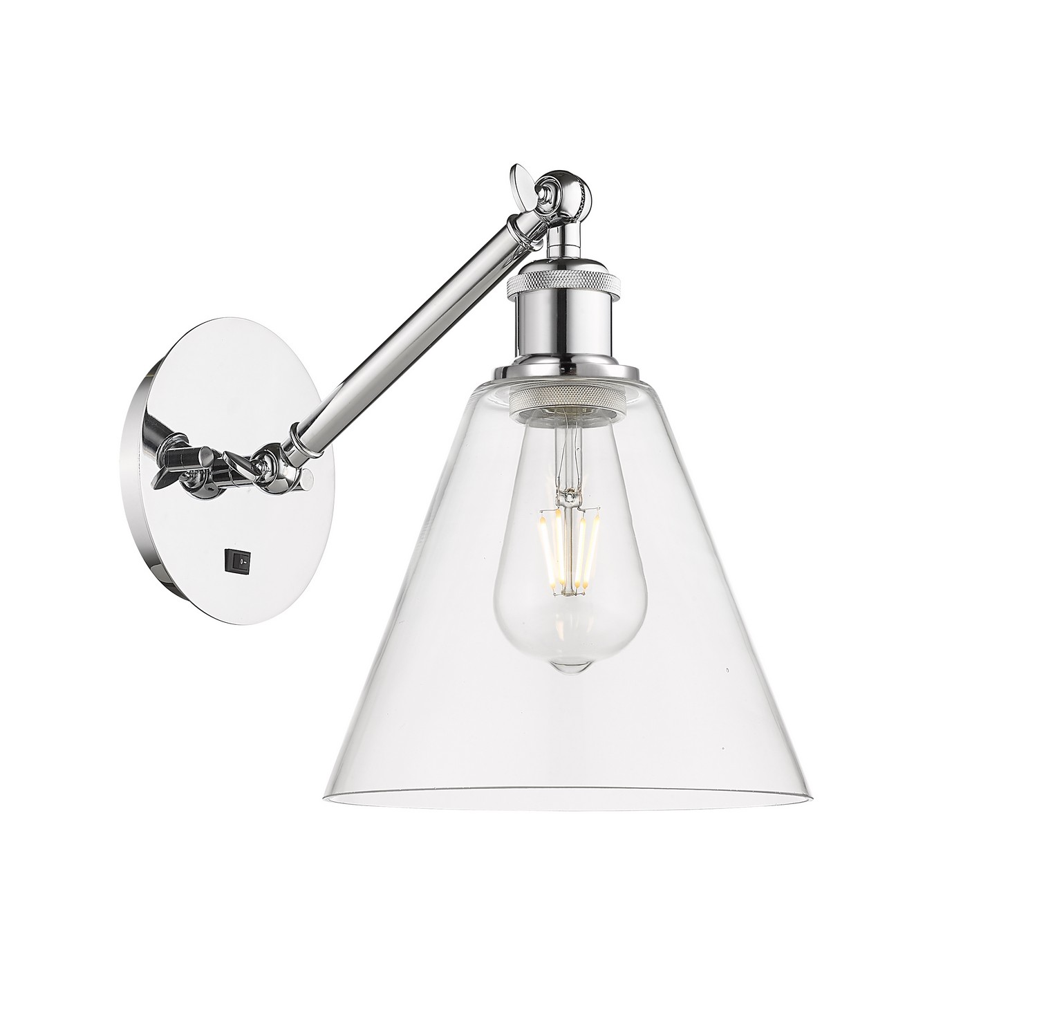 LED Wall Sconce by Innovations - Ballston Collection, Polished Chrome Finish - 317-1W-PC-GBC-82-LED